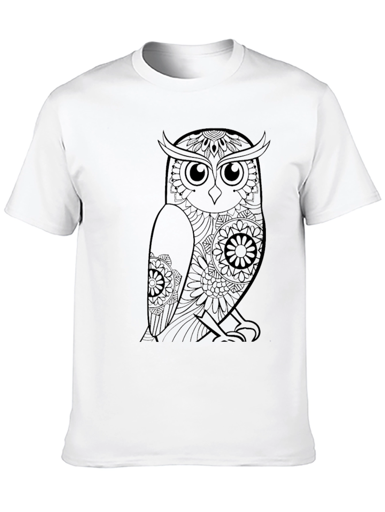Mens Black Owl Graphic Tee