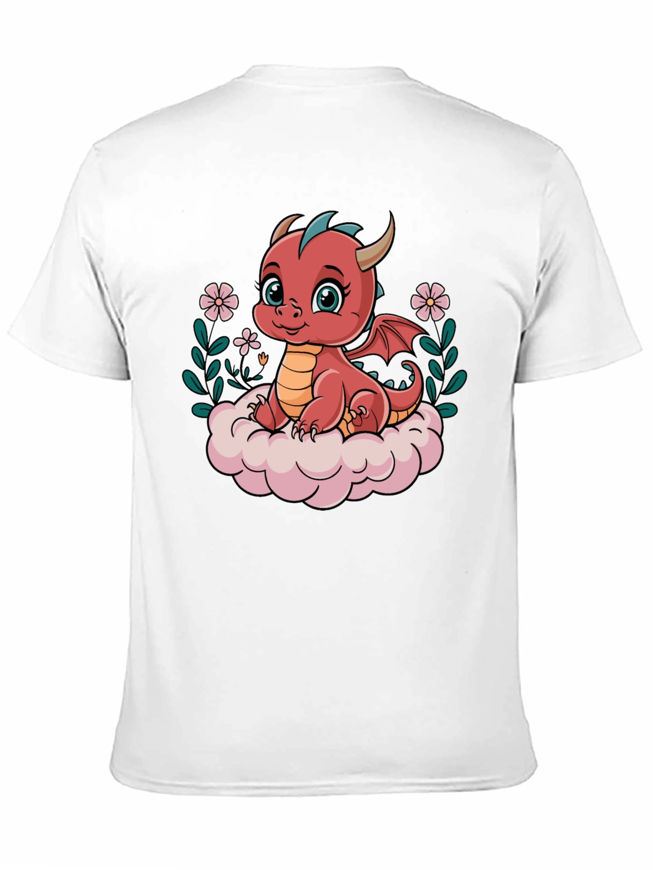 Cute Dragon Graphic Tee - Black Cotton Shirt