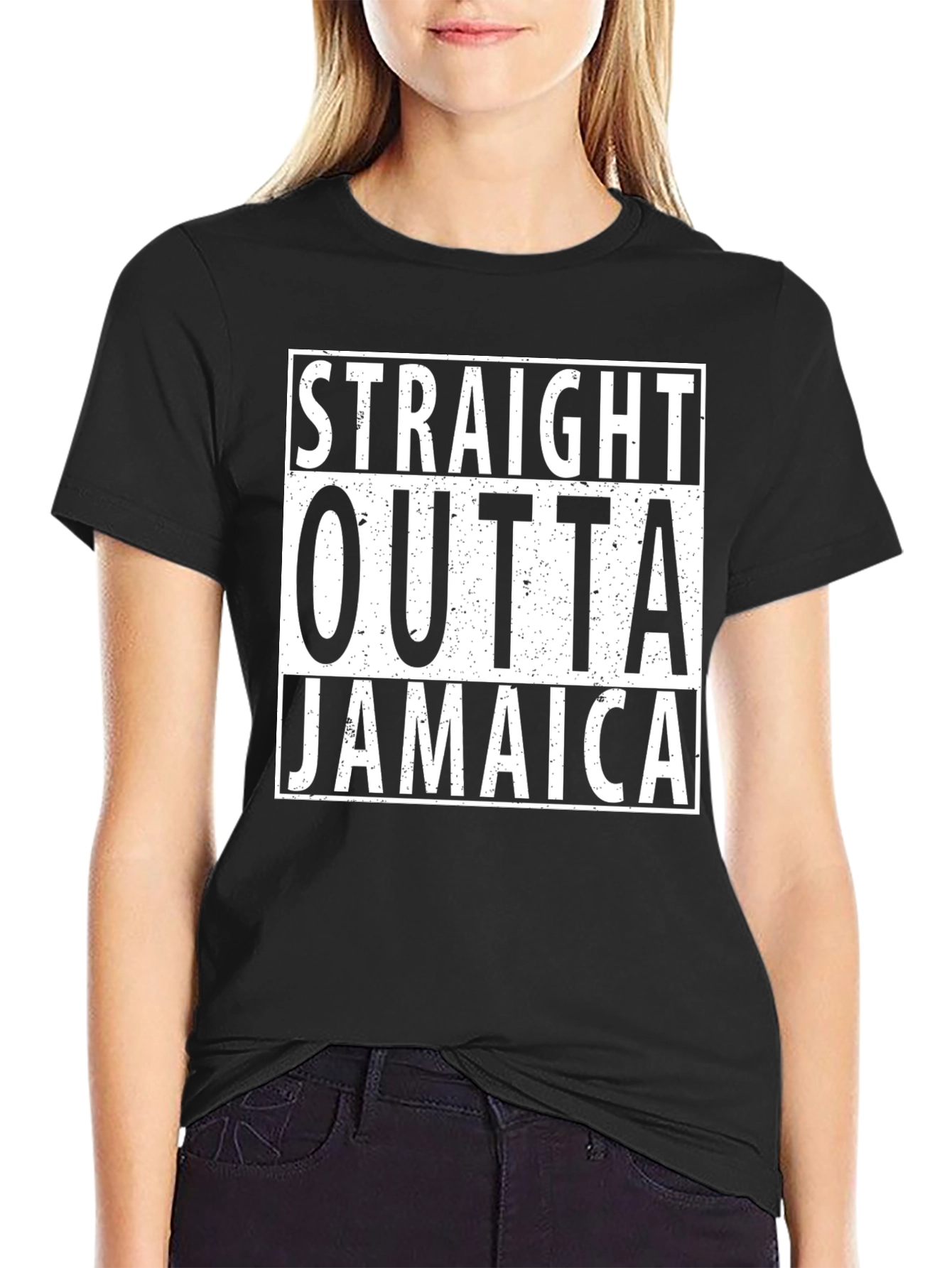 Straight Outta Jamaica Graphic Tee - Black