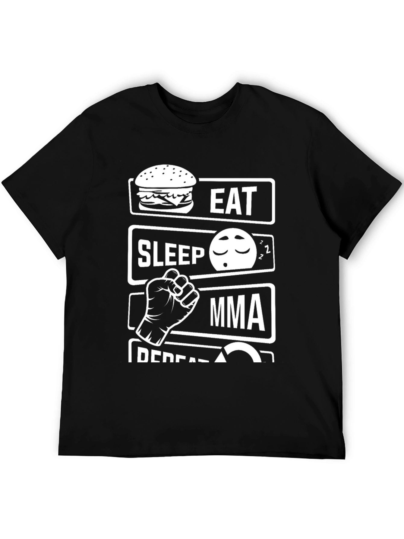 Eat Sleep MMA Repeat T-Shirt Black