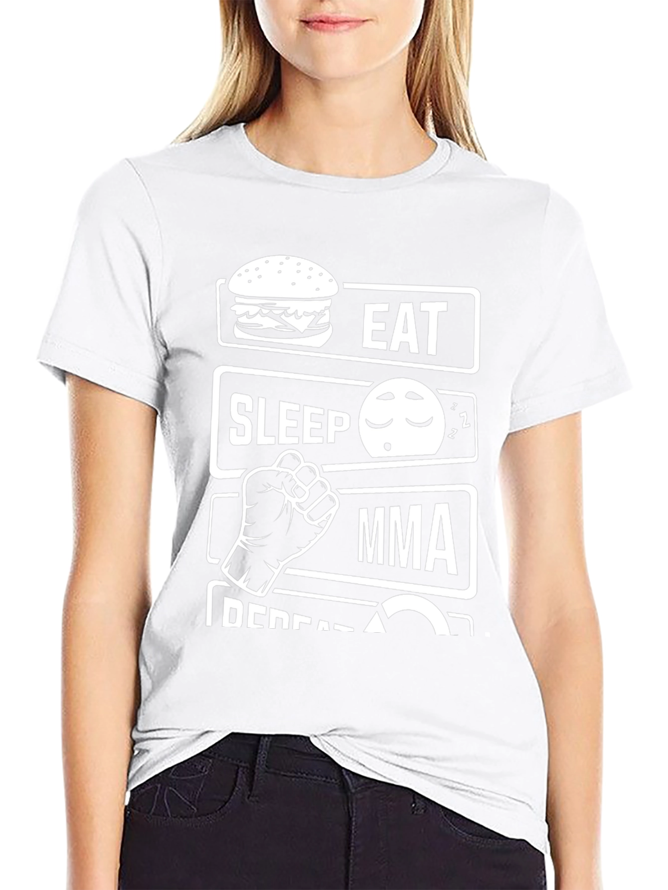 Eat Sleep MMA Repeat T-Shirt Black