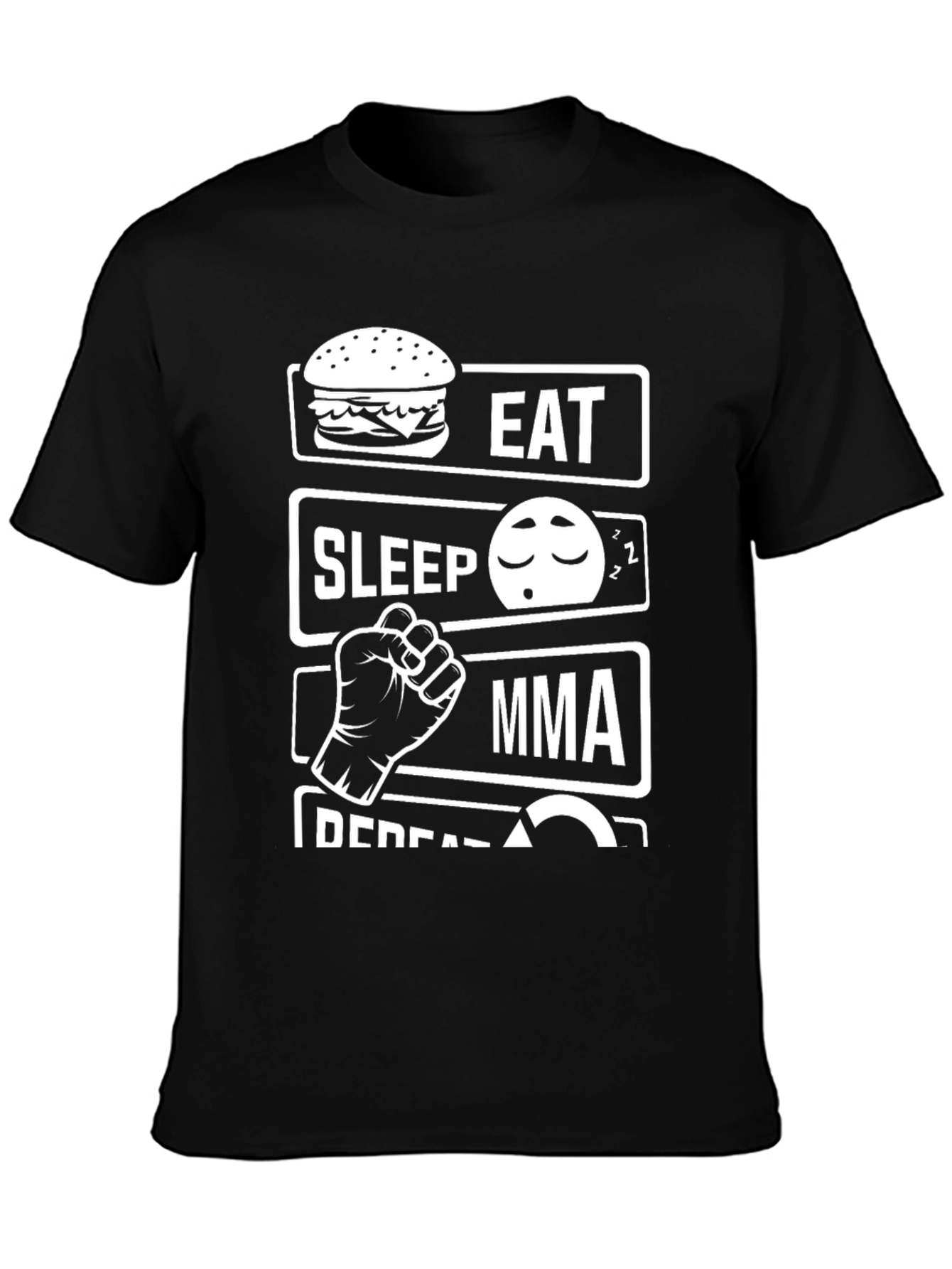 Eat Sleep MMA Repeat T-Shirt Black