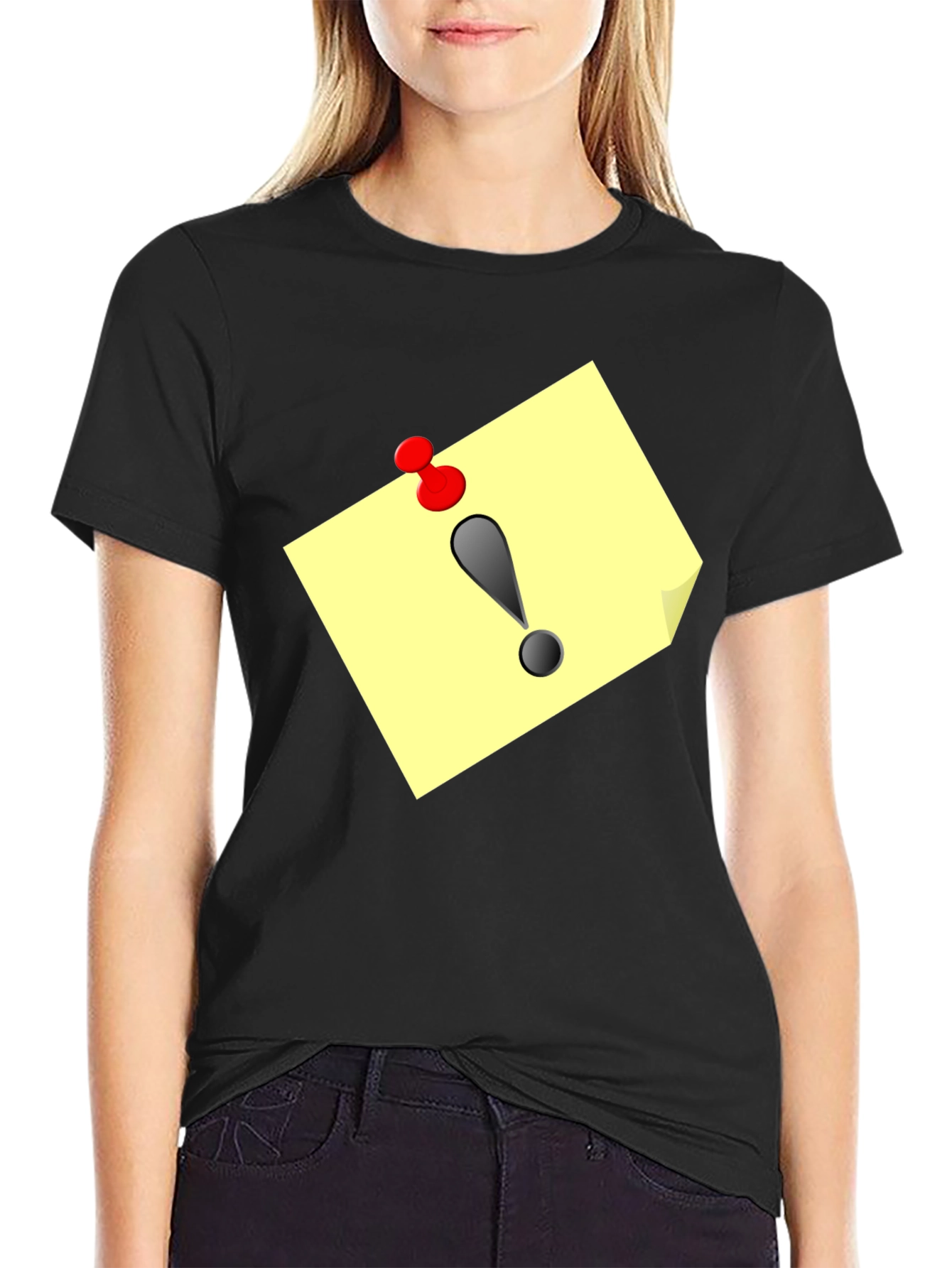Exclamation Post-It Black T-Shirt