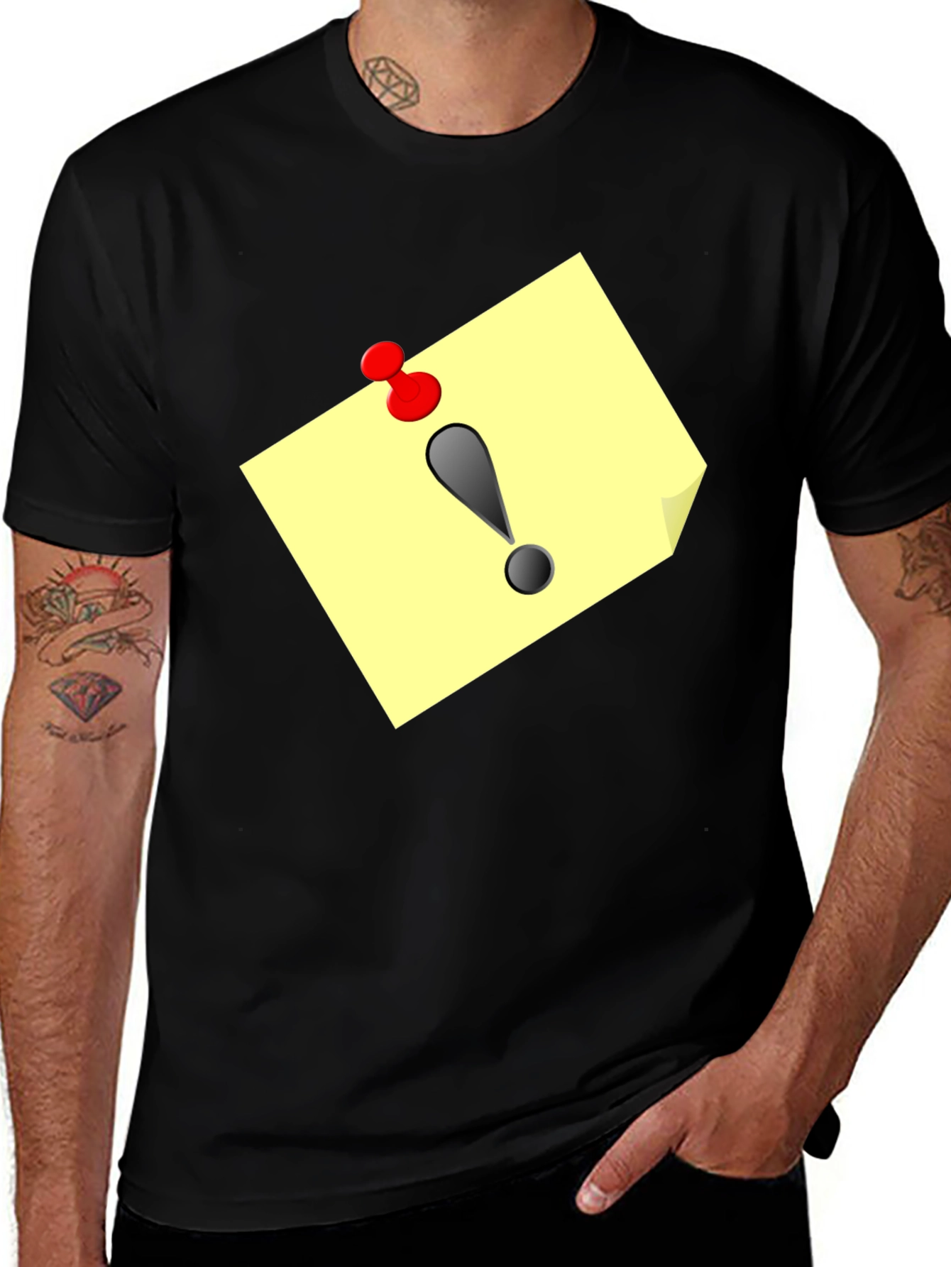 Exclamation Post-It Black T-Shirt
