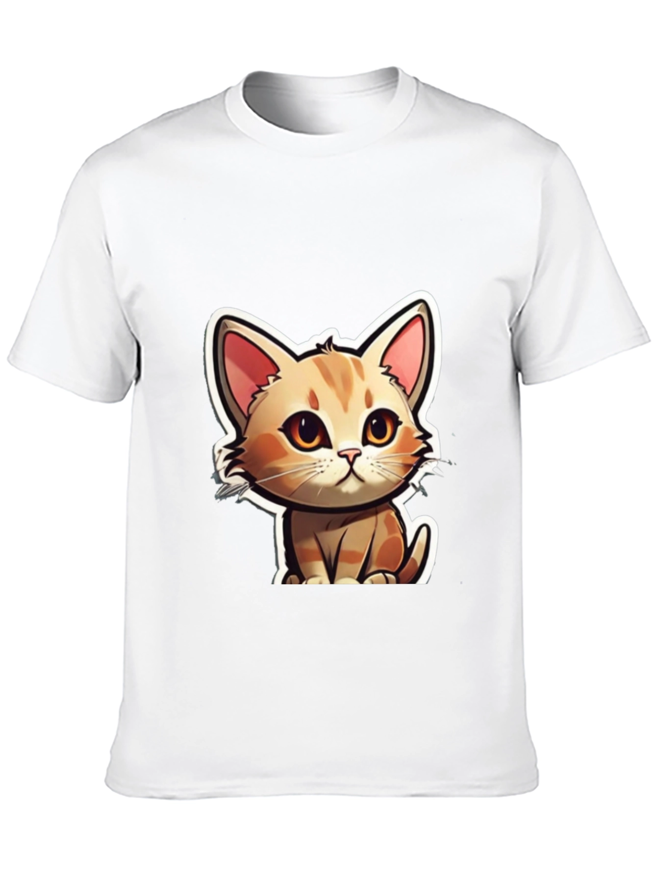Cute Cartoon Cat T-Shirt - Soft Black Tee