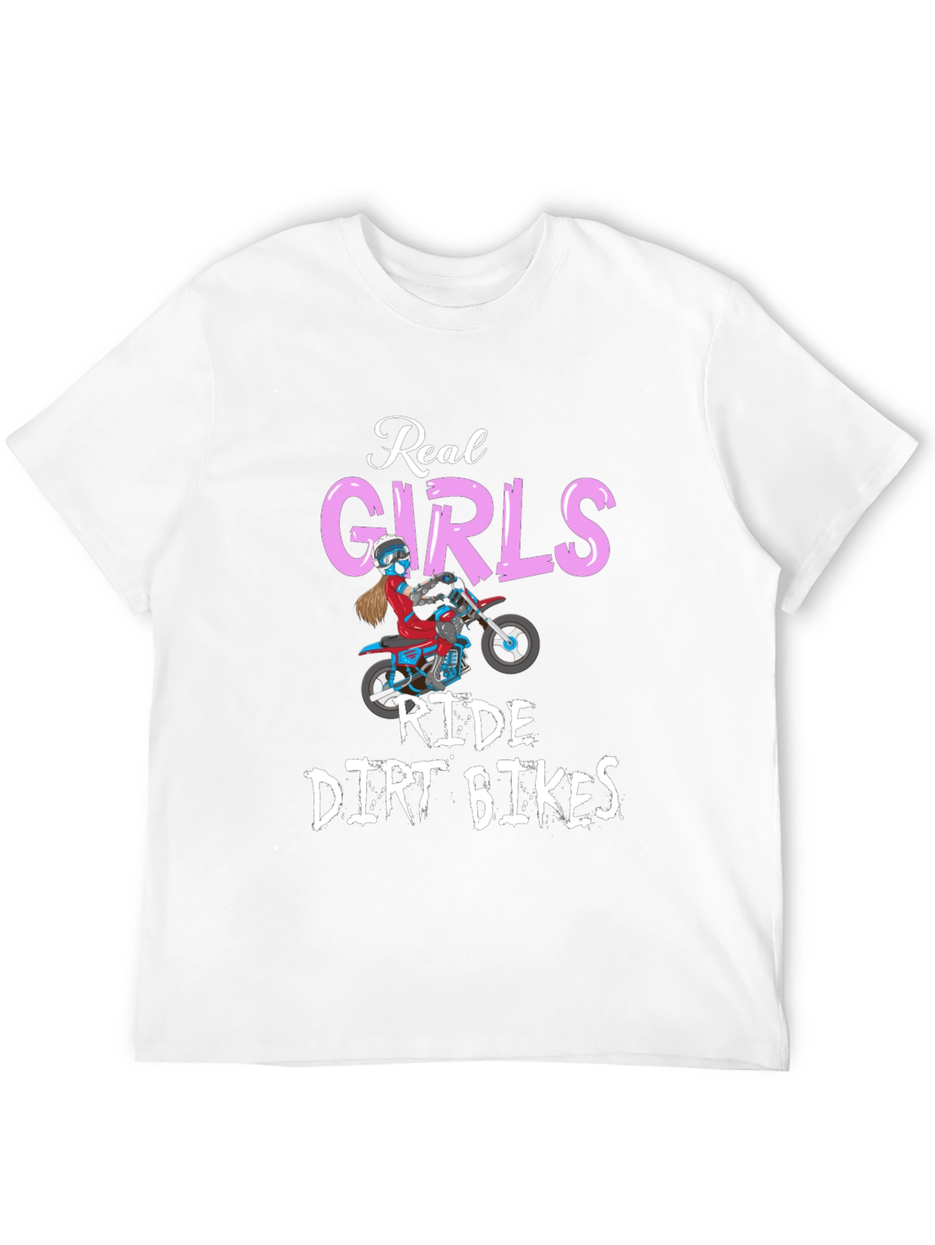 Real Girls Ride Dirt Bikes T-Shirt - Black