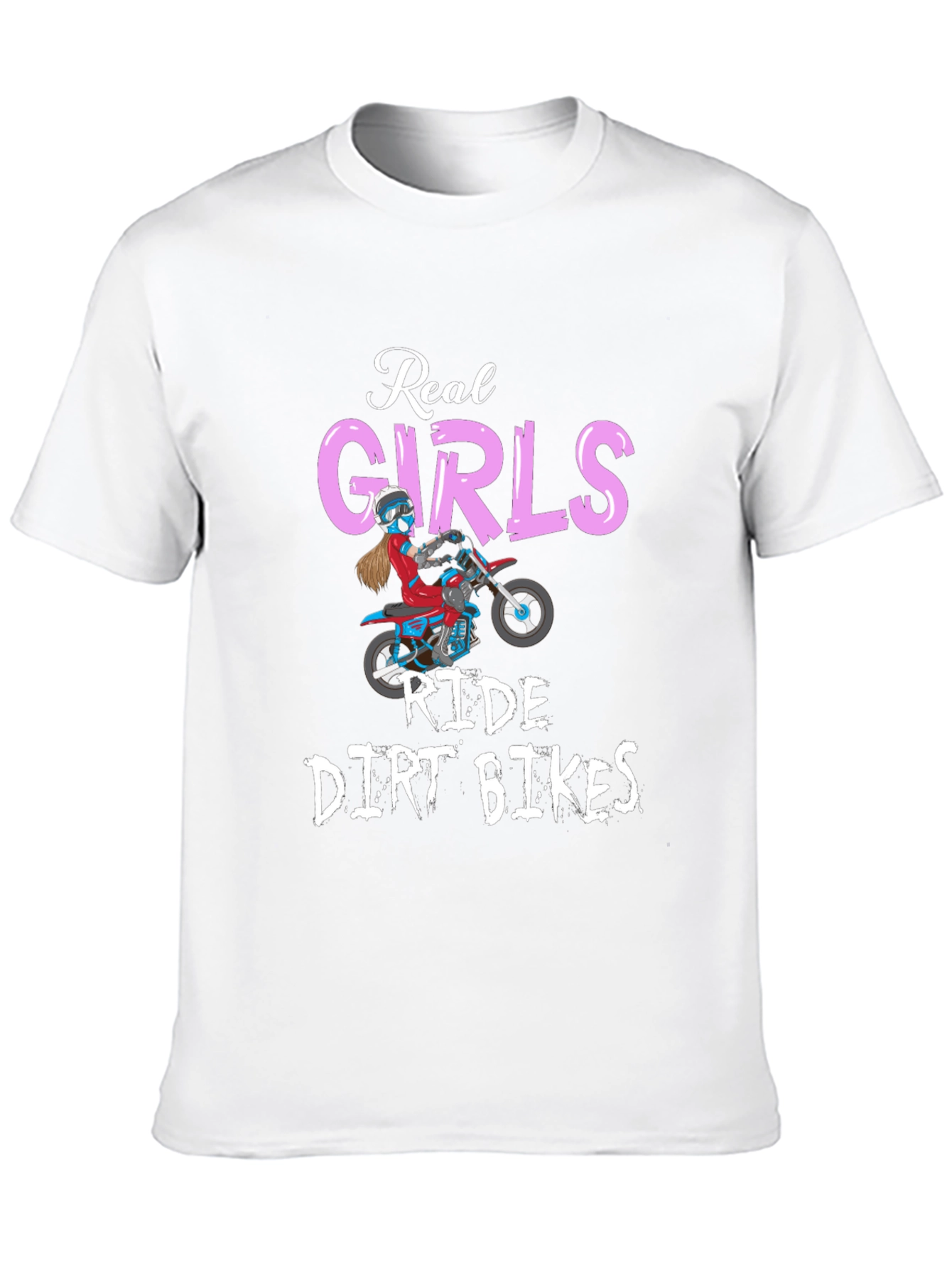 Real Girls Ride Dirt Bikes T-Shirt - Black