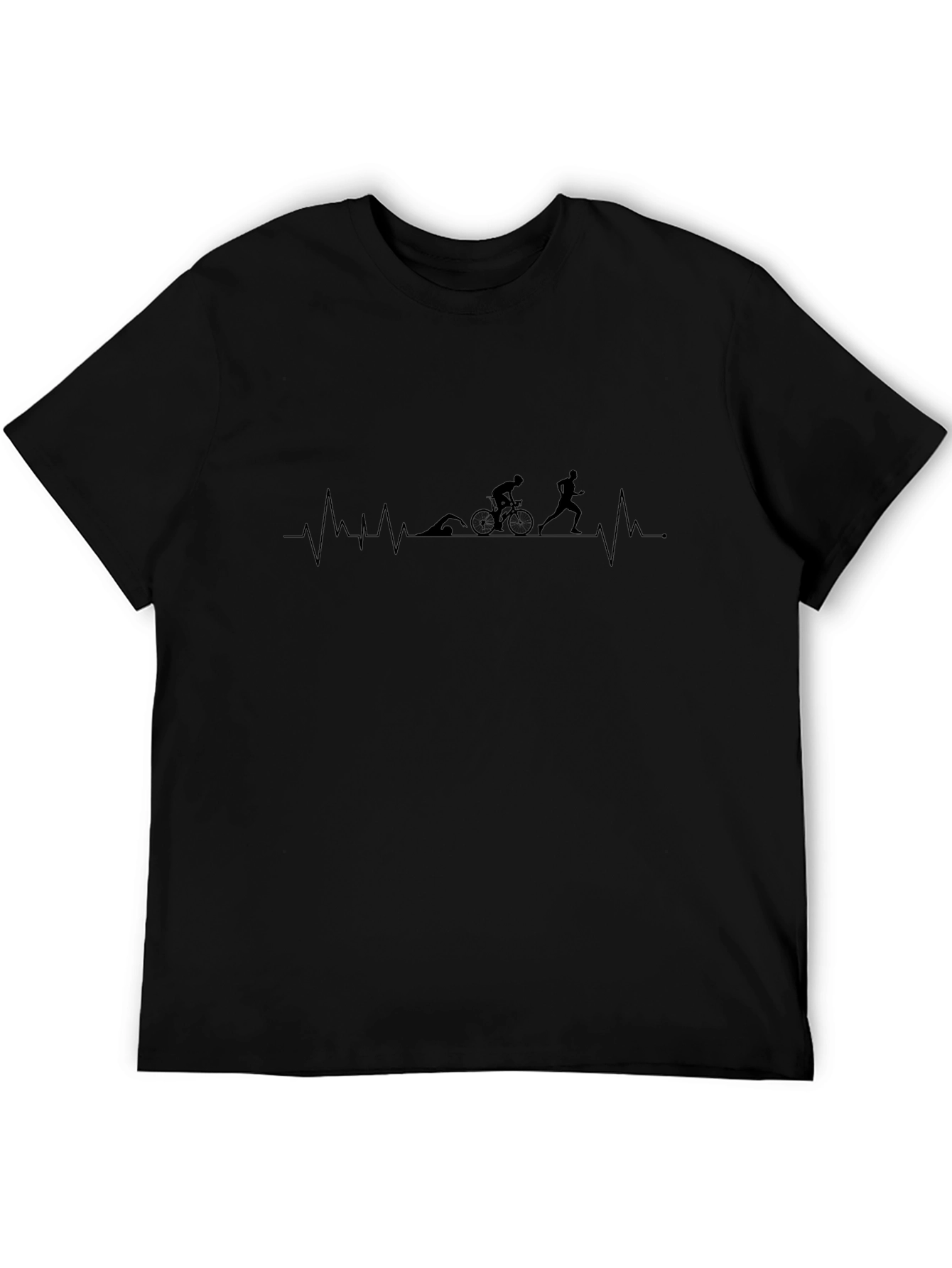 Triathlon Heartbeat T-Shirt - Black
