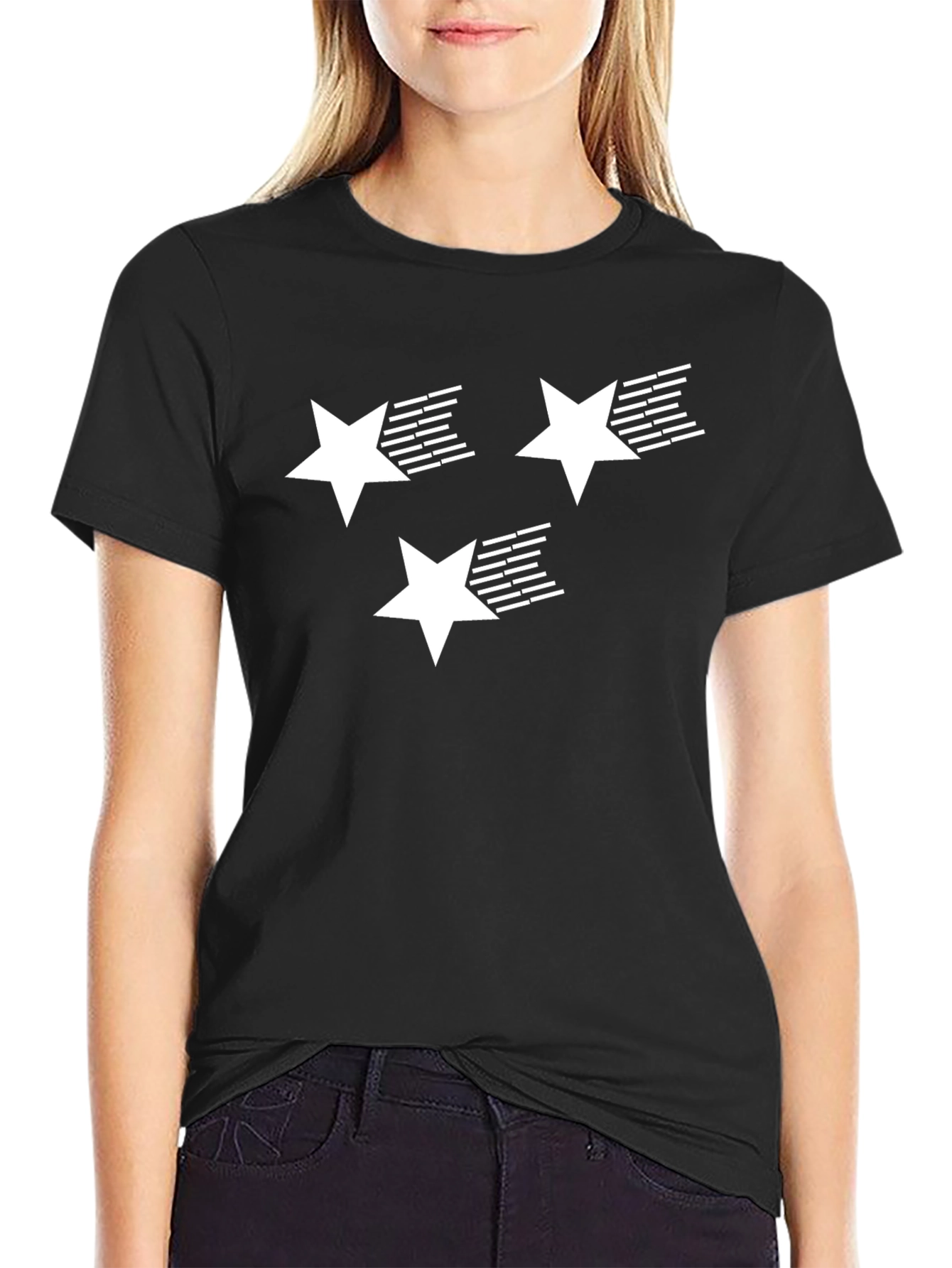 Stars Graphic T-Shirt | Black Cotton Tee
