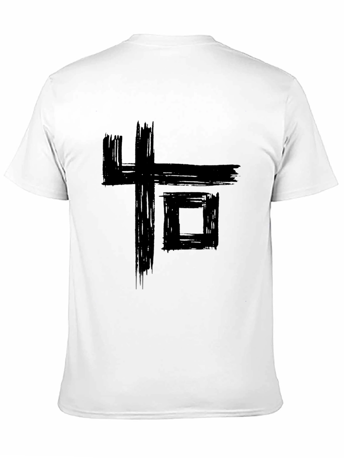 Abstract Graphic Print Black Tee