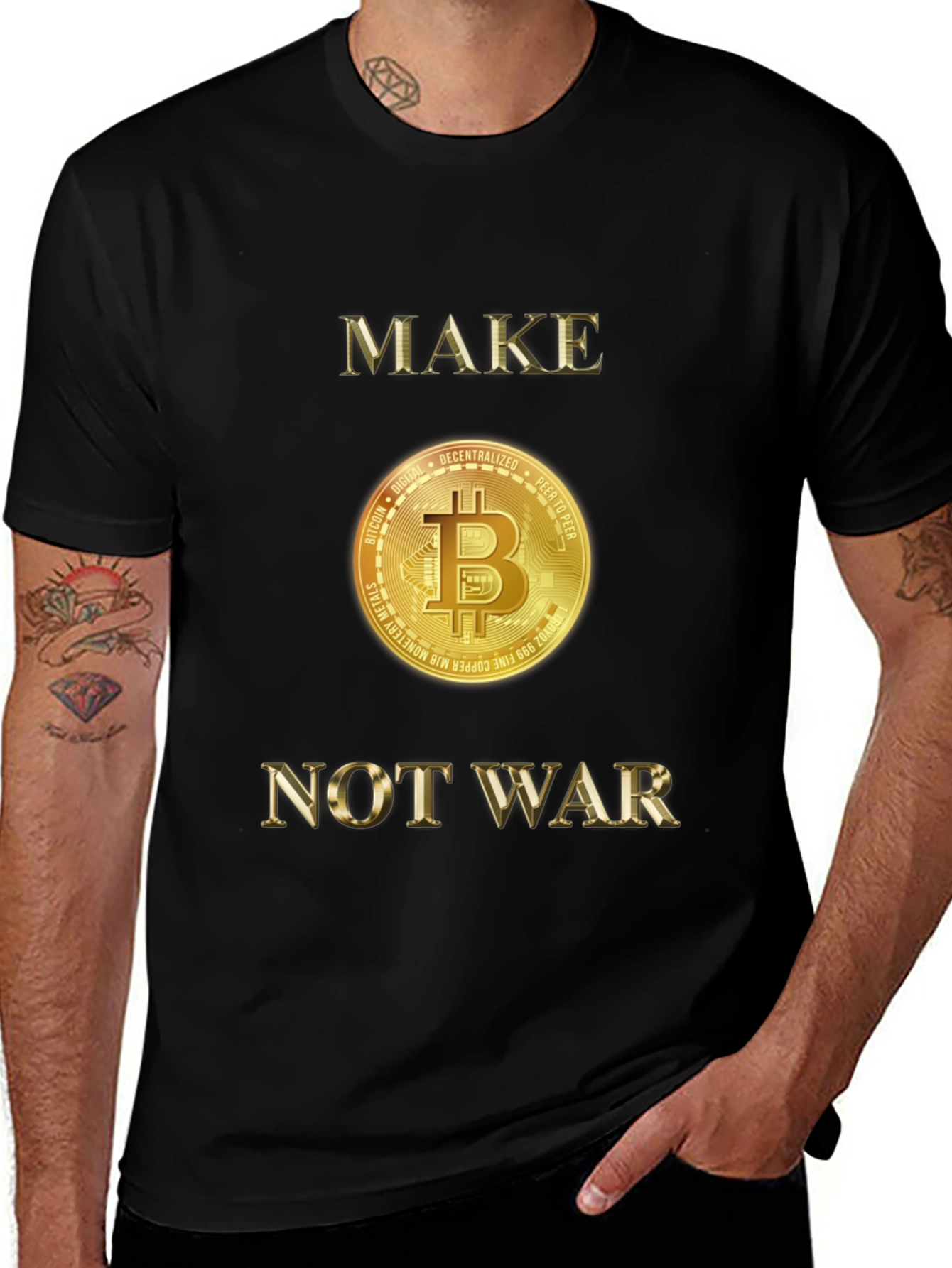 Make Bitcoin Not War Graphic T-Shirt