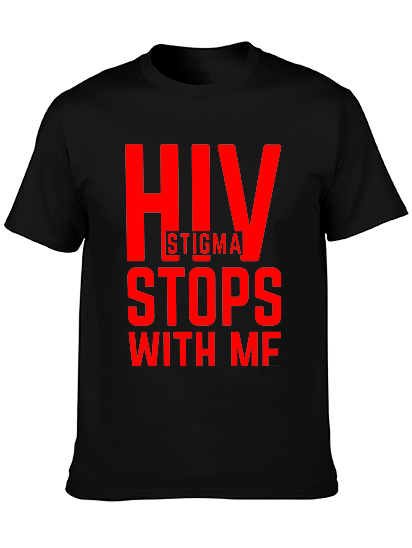 HIV Stigma Stops With Me Black Tee