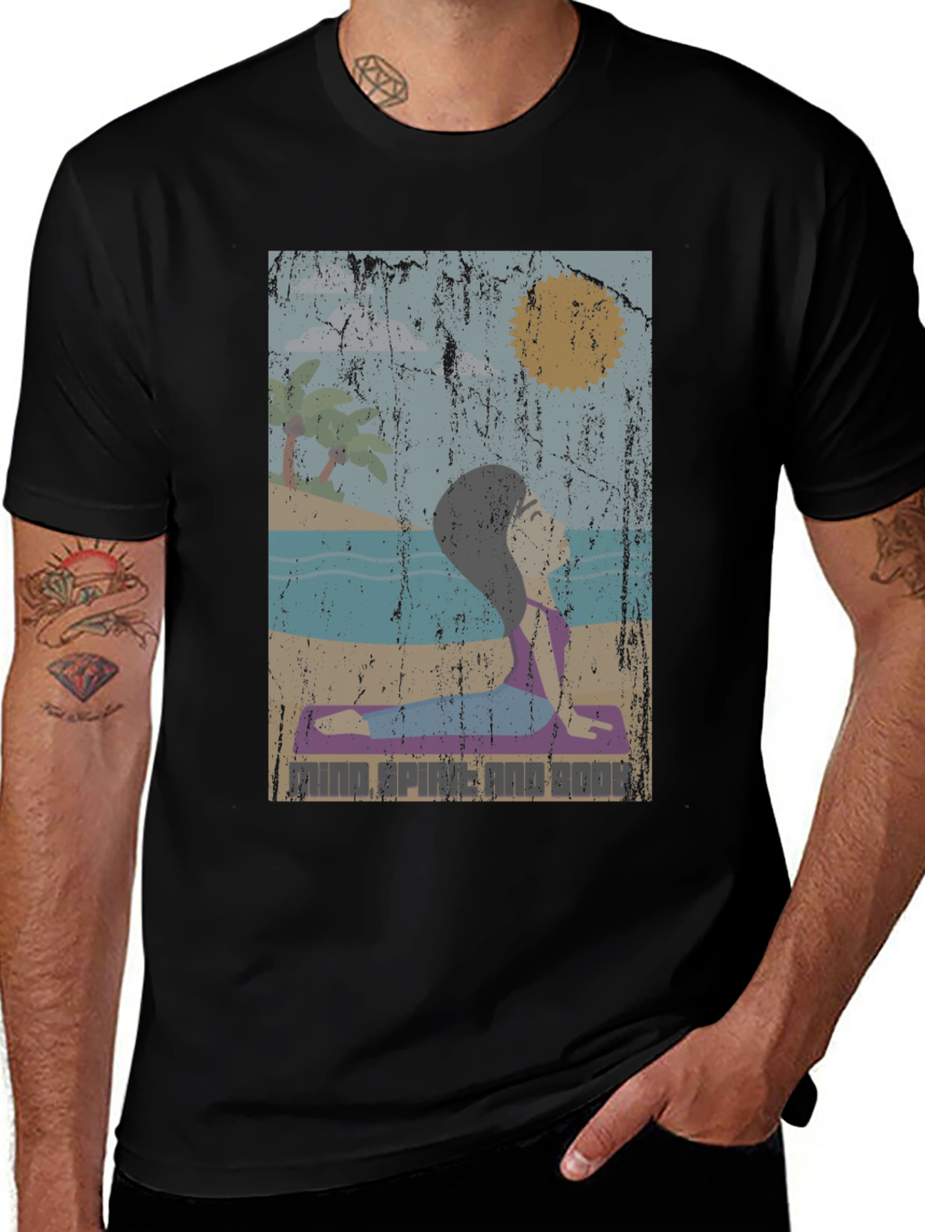 Yoga Mind Spine Body Graphic Tee
