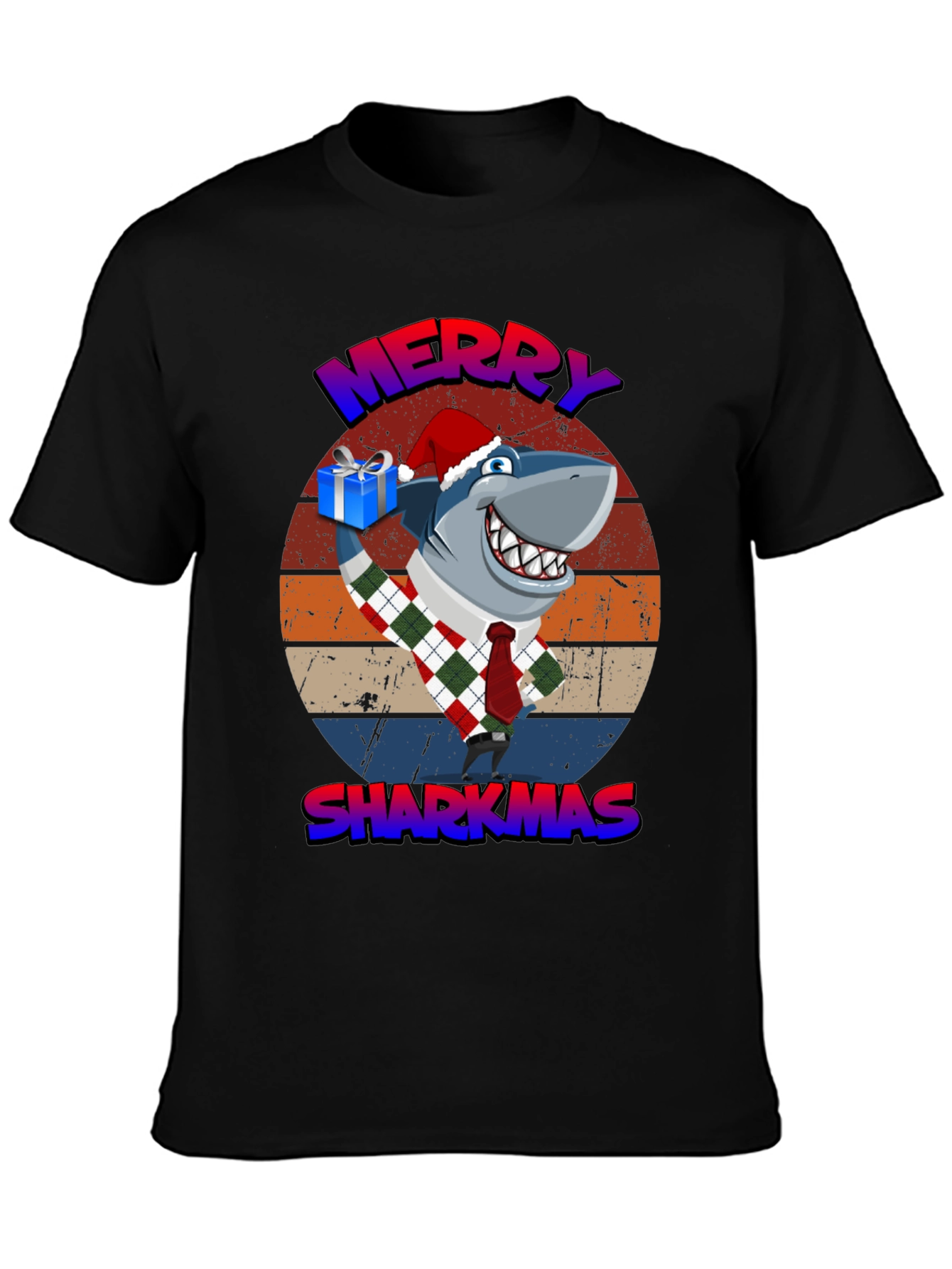 Merry Sharkmas T-Shirt - Holiday Shark Gift