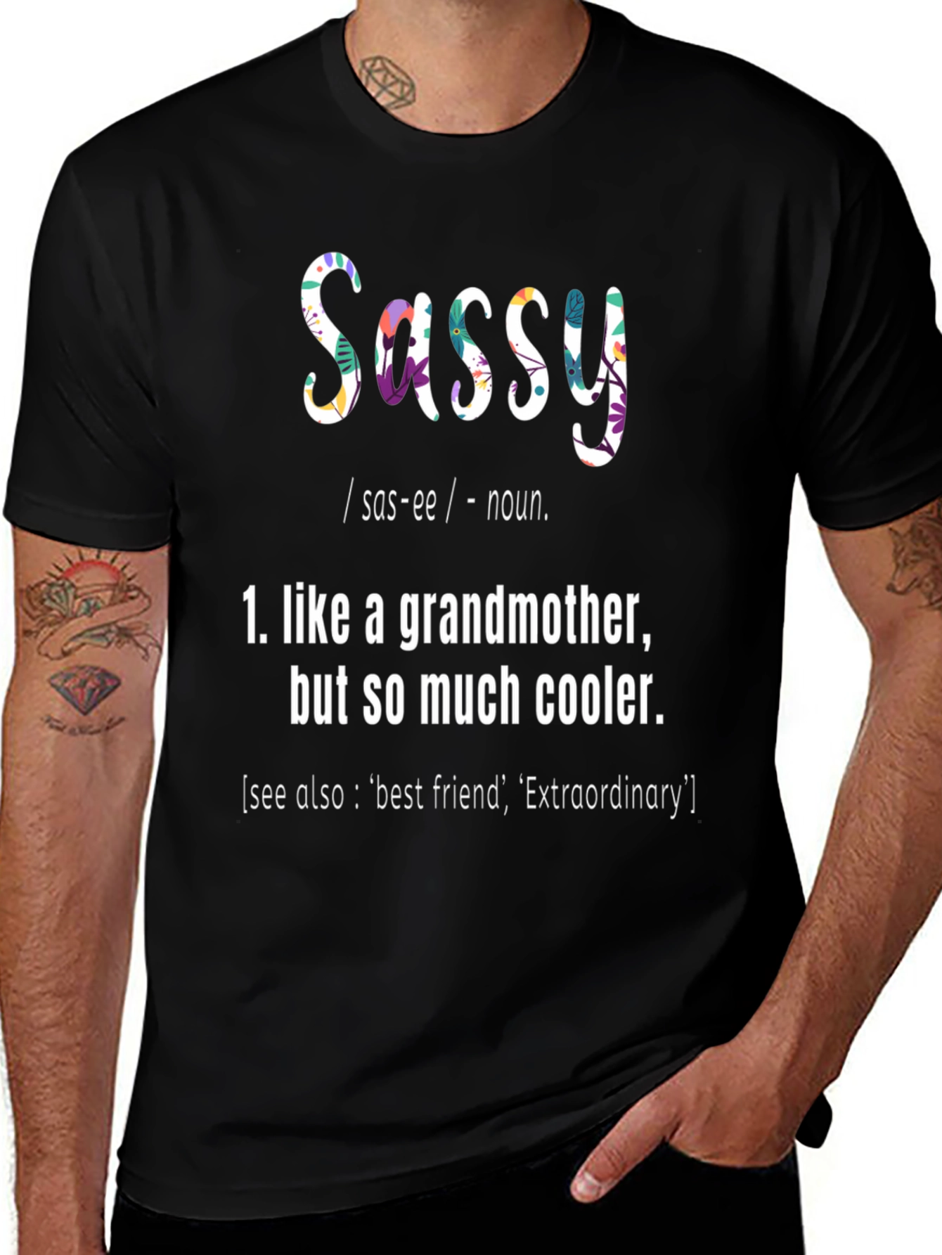 Sassy Grandmother Graphic T-Shirt - Cool Grandma Tee