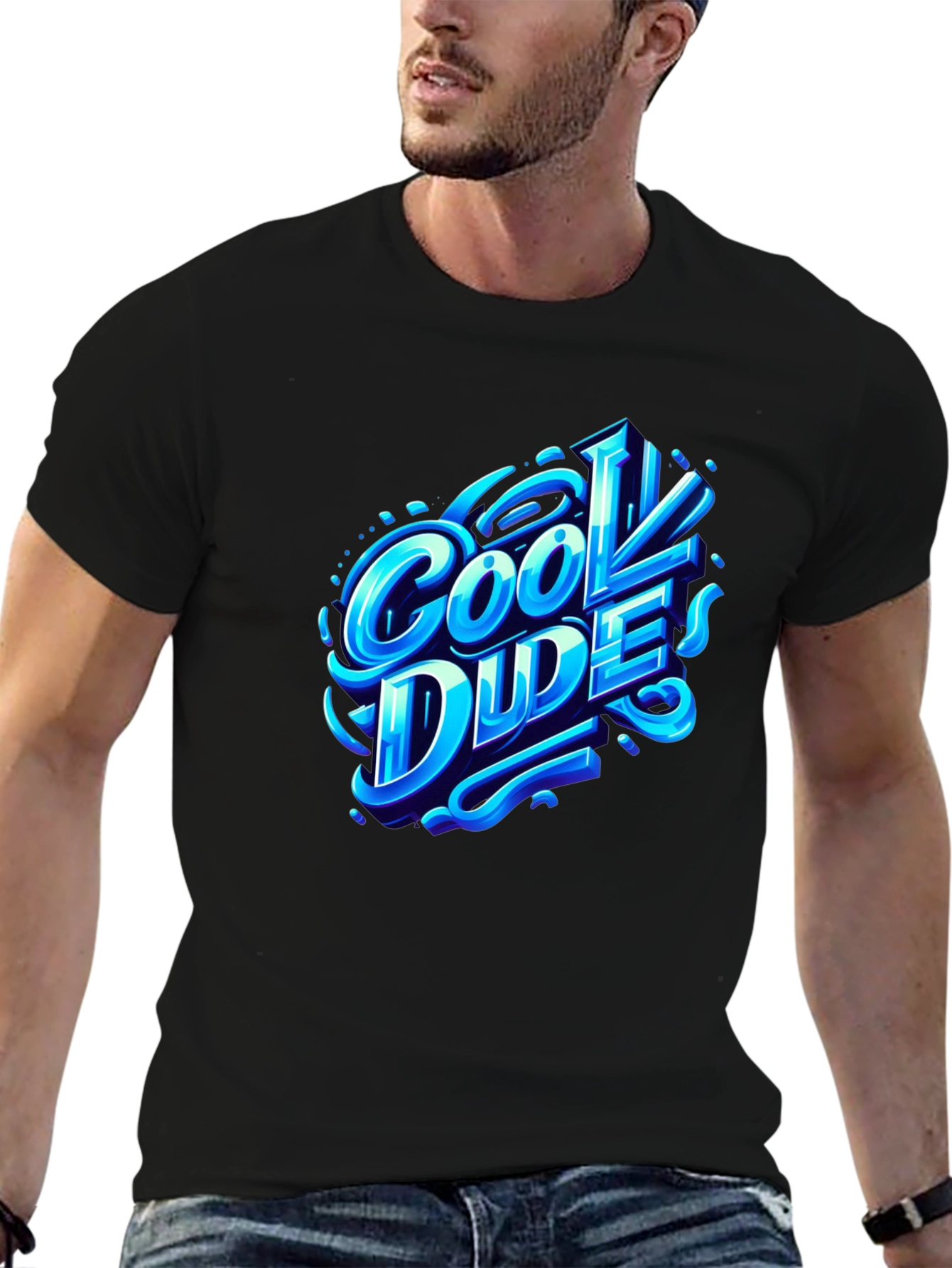 Cool Dude Graphic T-Shirt - Trendy Black Tee