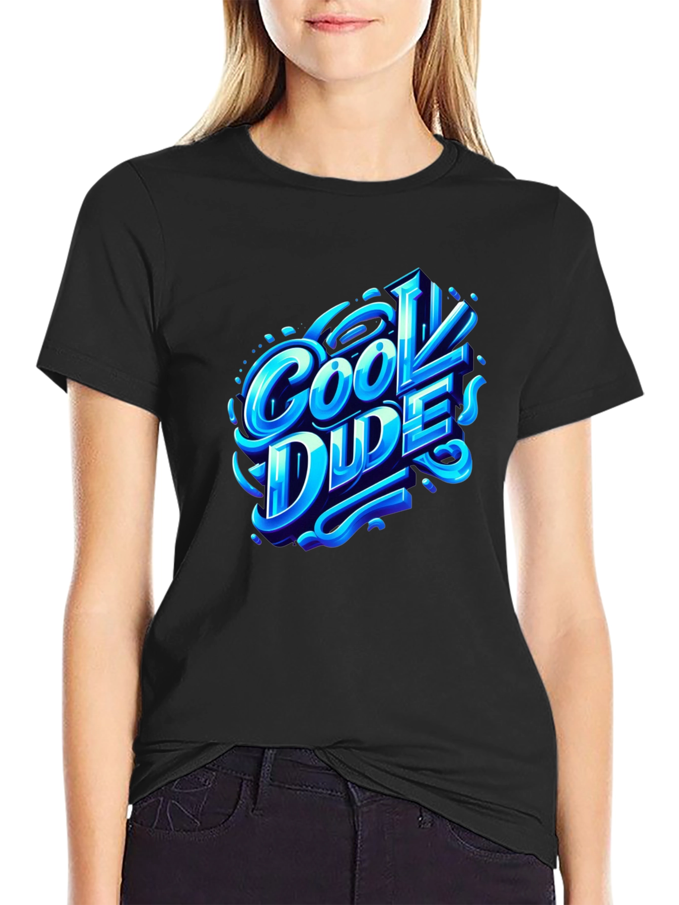 Cool Dude Graphic T-Shirt - Trendy Black Tee