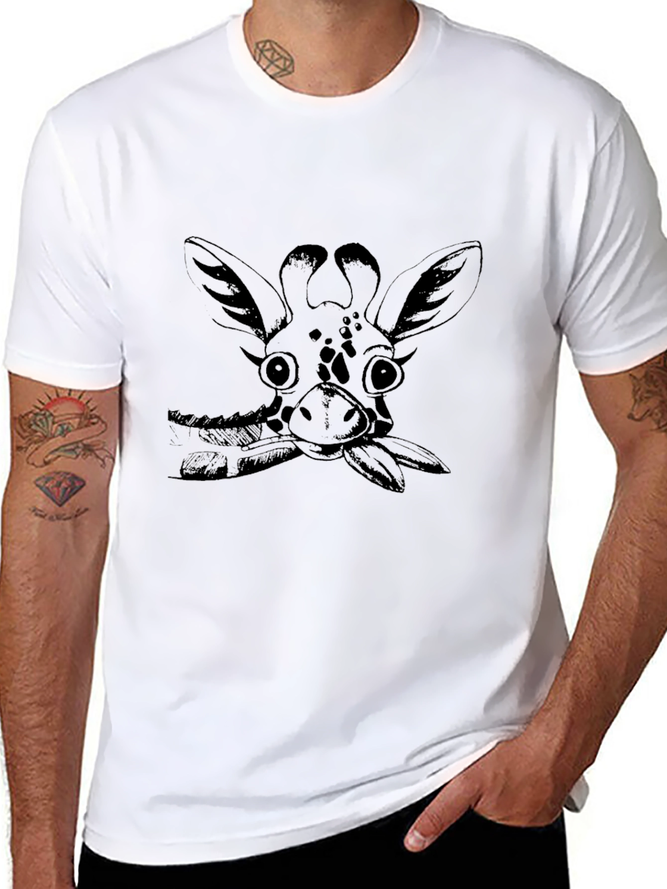 Giraffe Graphic Tee - Unisex Black T-Shirt