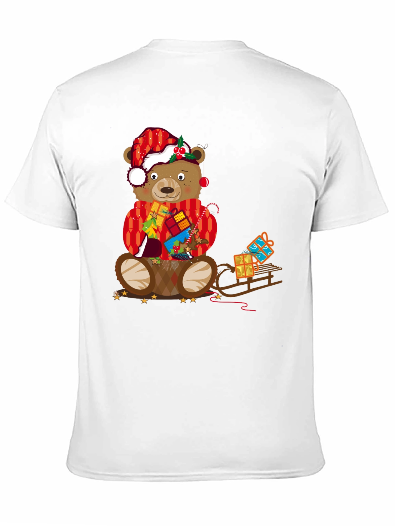 Festive Bear Graphic Tee - Holiday Christmas Style