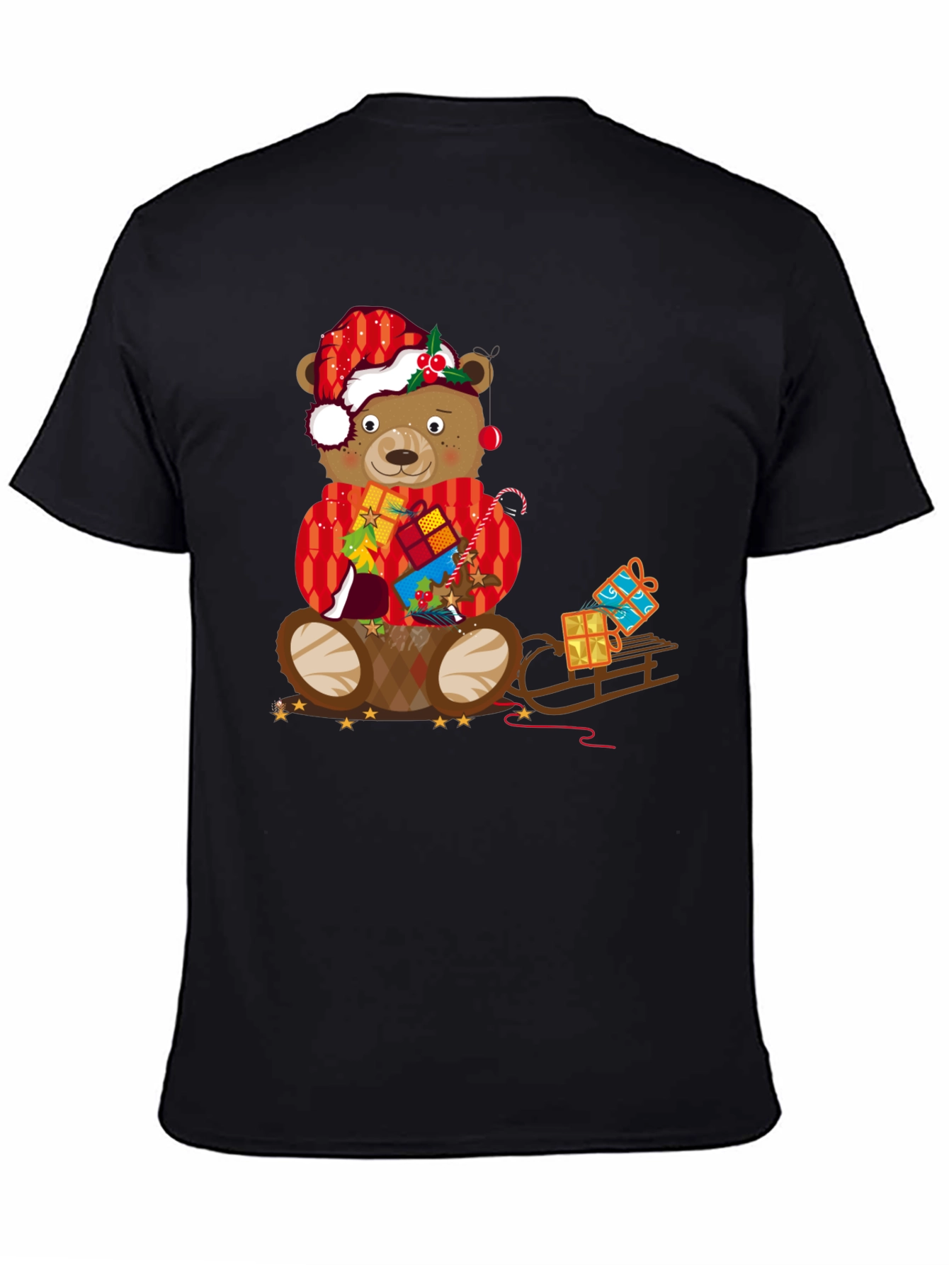 Festive Bear Graphic Tee - Holiday Christmas Style
