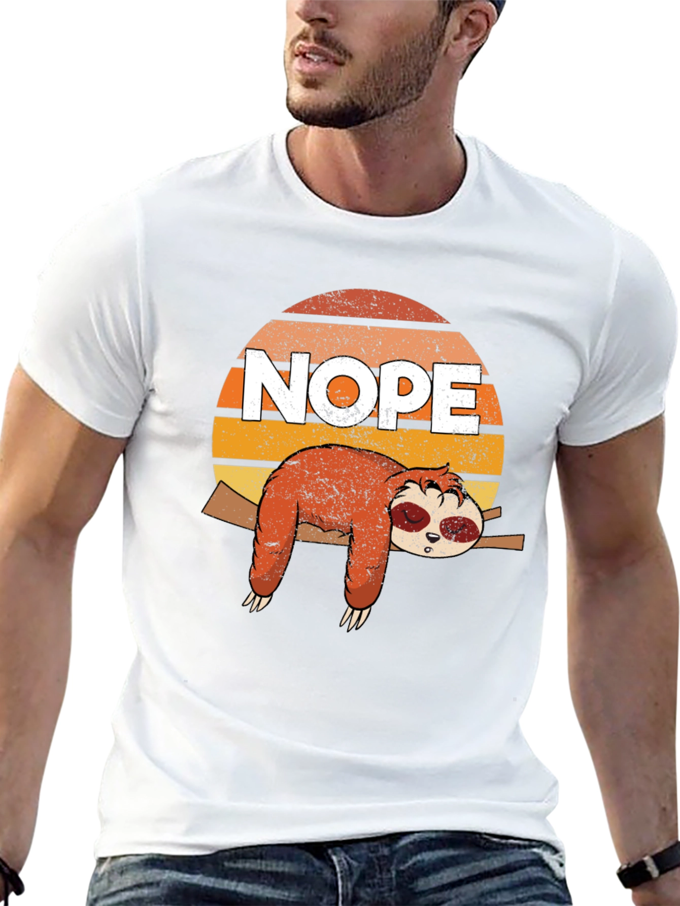 Nope Sloth Graphic Tee - Lazy Day Comfort