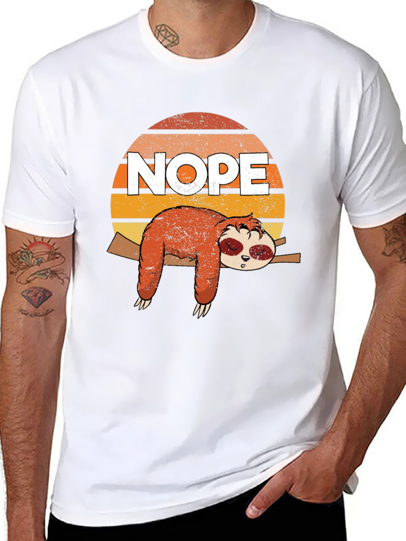 Nope Sloth Graphic Tee - Lazy Day Comfort