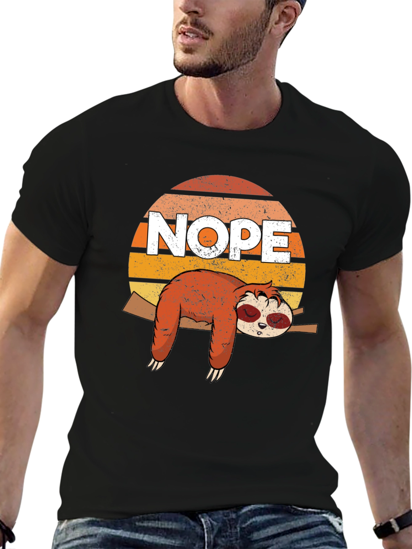 Nope Sloth Graphic Tee - Lazy Day Comfort