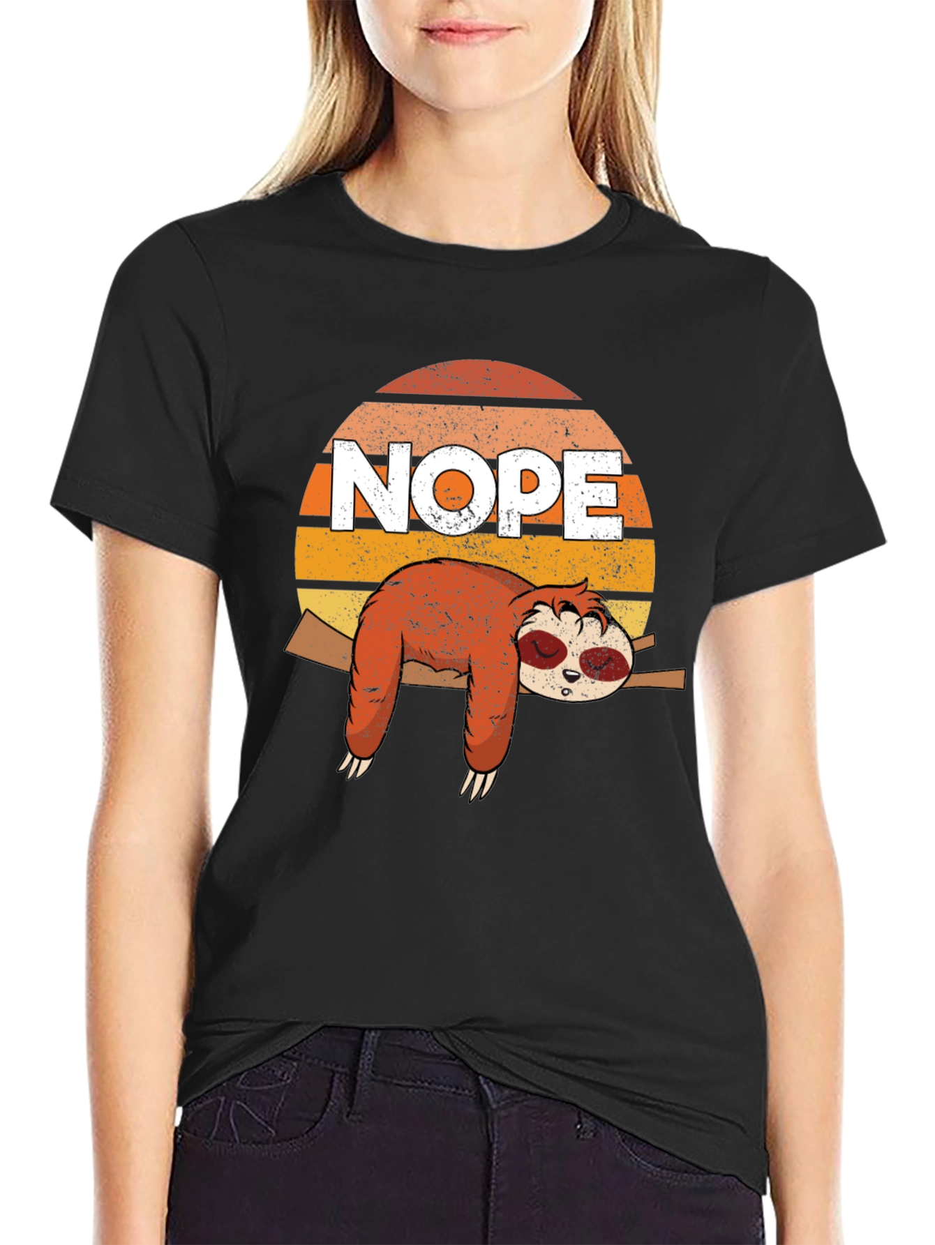 Nope Sloth Graphic Tee - Lazy Day Comfort