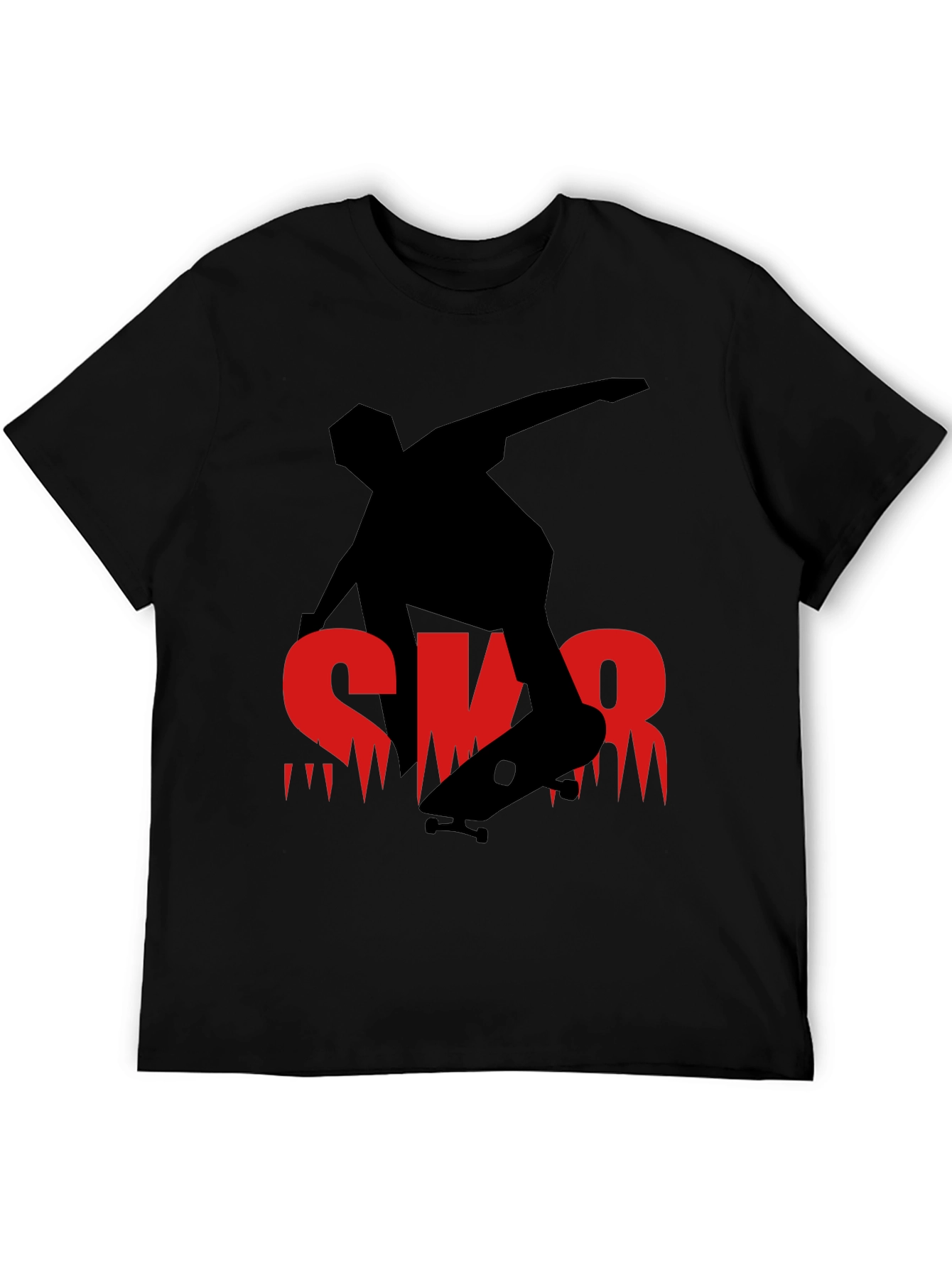 Skateboarder Graphic Tee - Black Casual Shirt