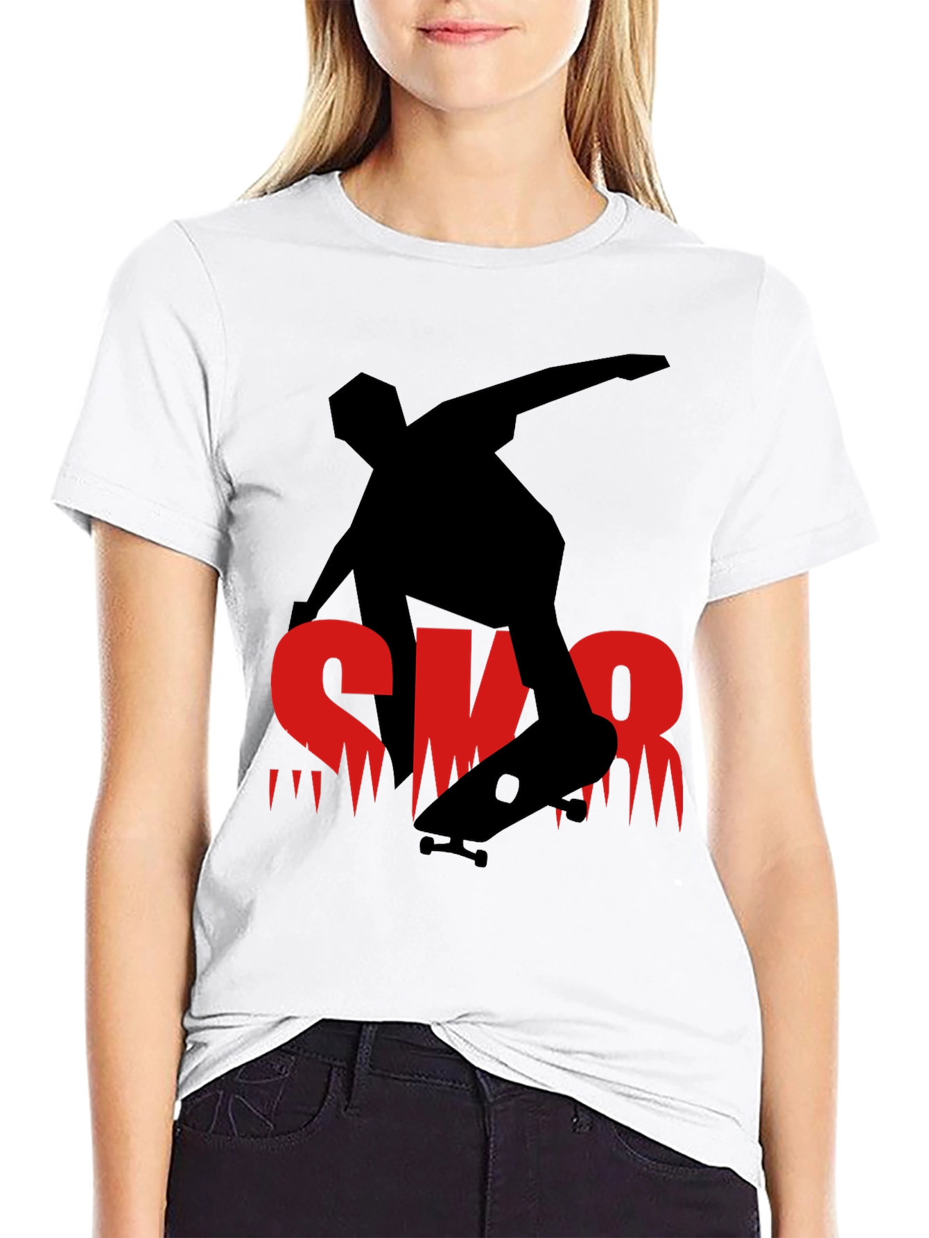Skateboarder Graphic Tee - Black Casual Shirt