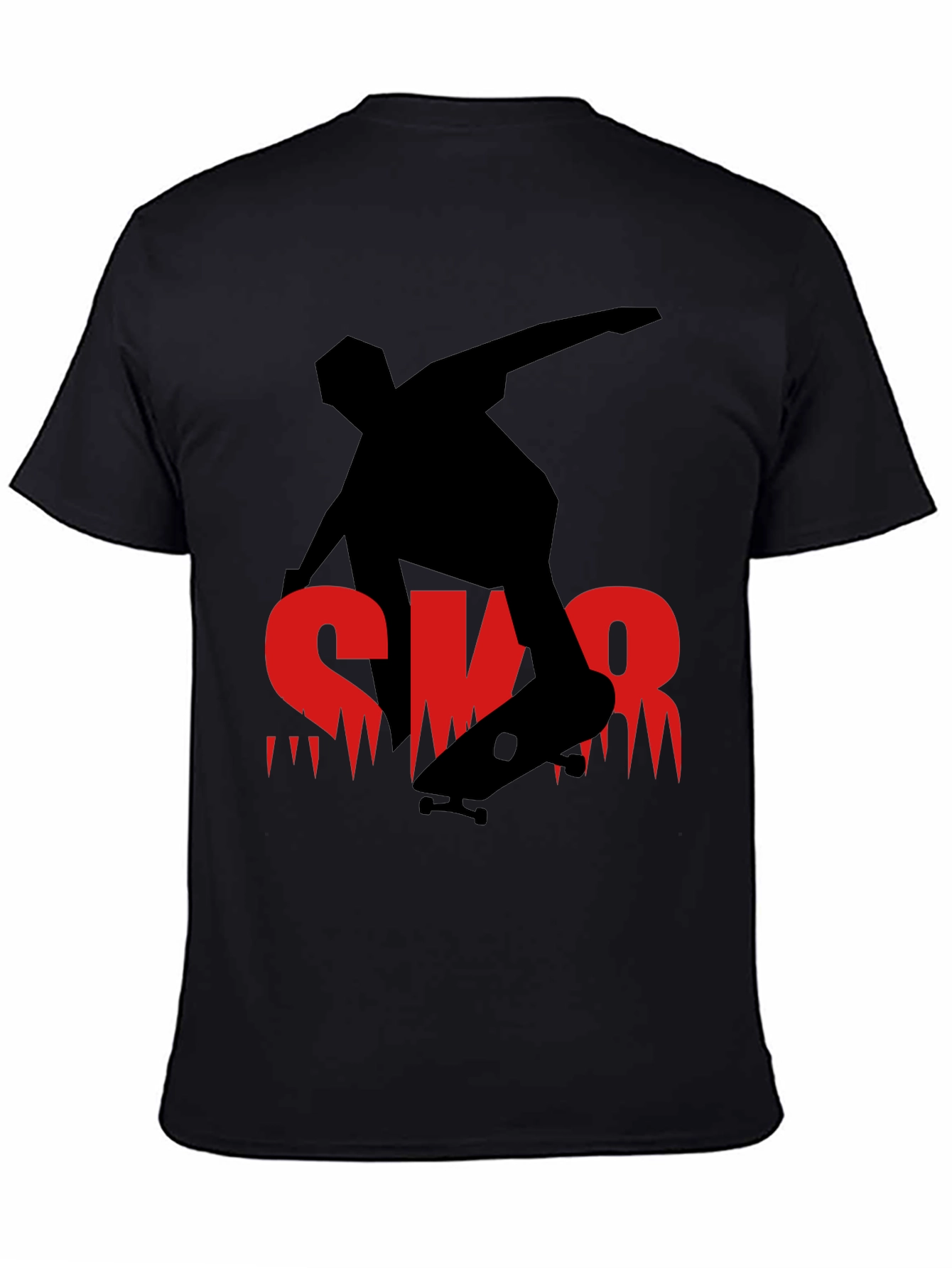 Skateboarder Graphic Tee - Black Casual Shirt