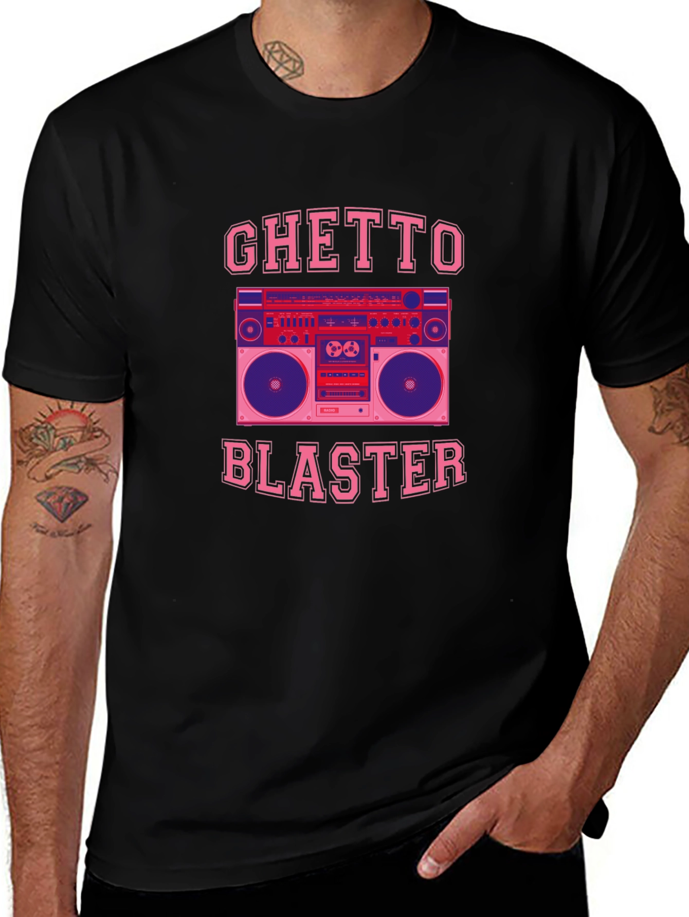 Ghetto Blaster Graphic Tee - Retro Boombox T-Shirt