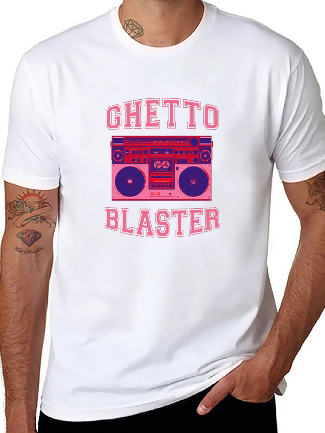 Ghetto Blaster Graphic Tee - Retro Boombox T-Shirt