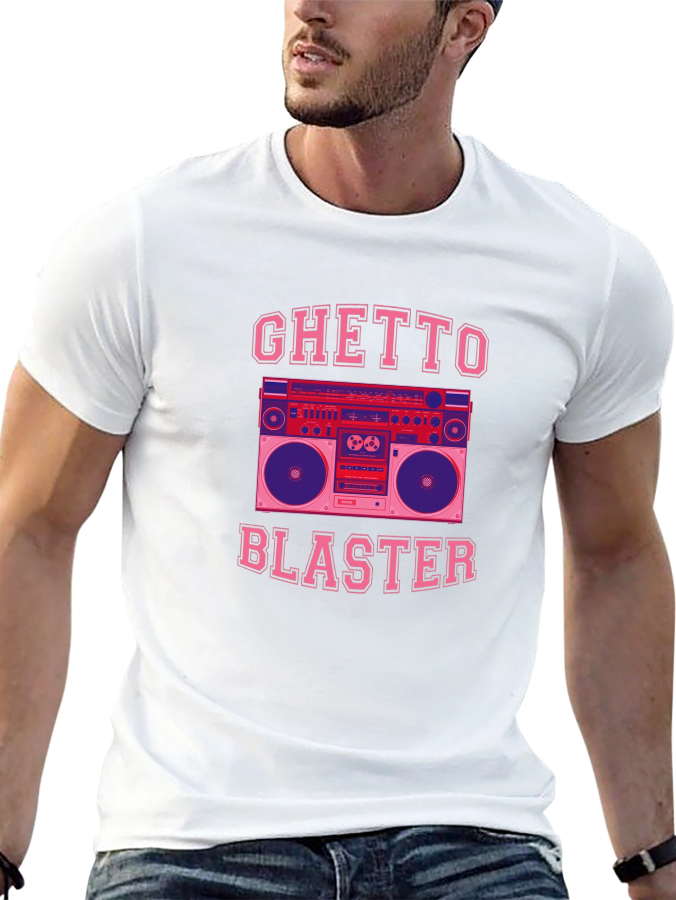 Ghetto Blaster Graphic Tee - Retro Boombox T-Shirt