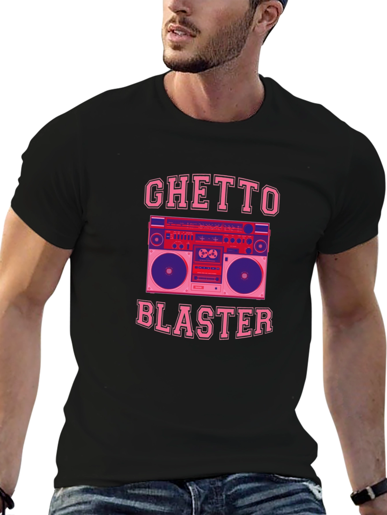 Ghetto Blaster Graphic Tee - Retro Boombox T-Shirt