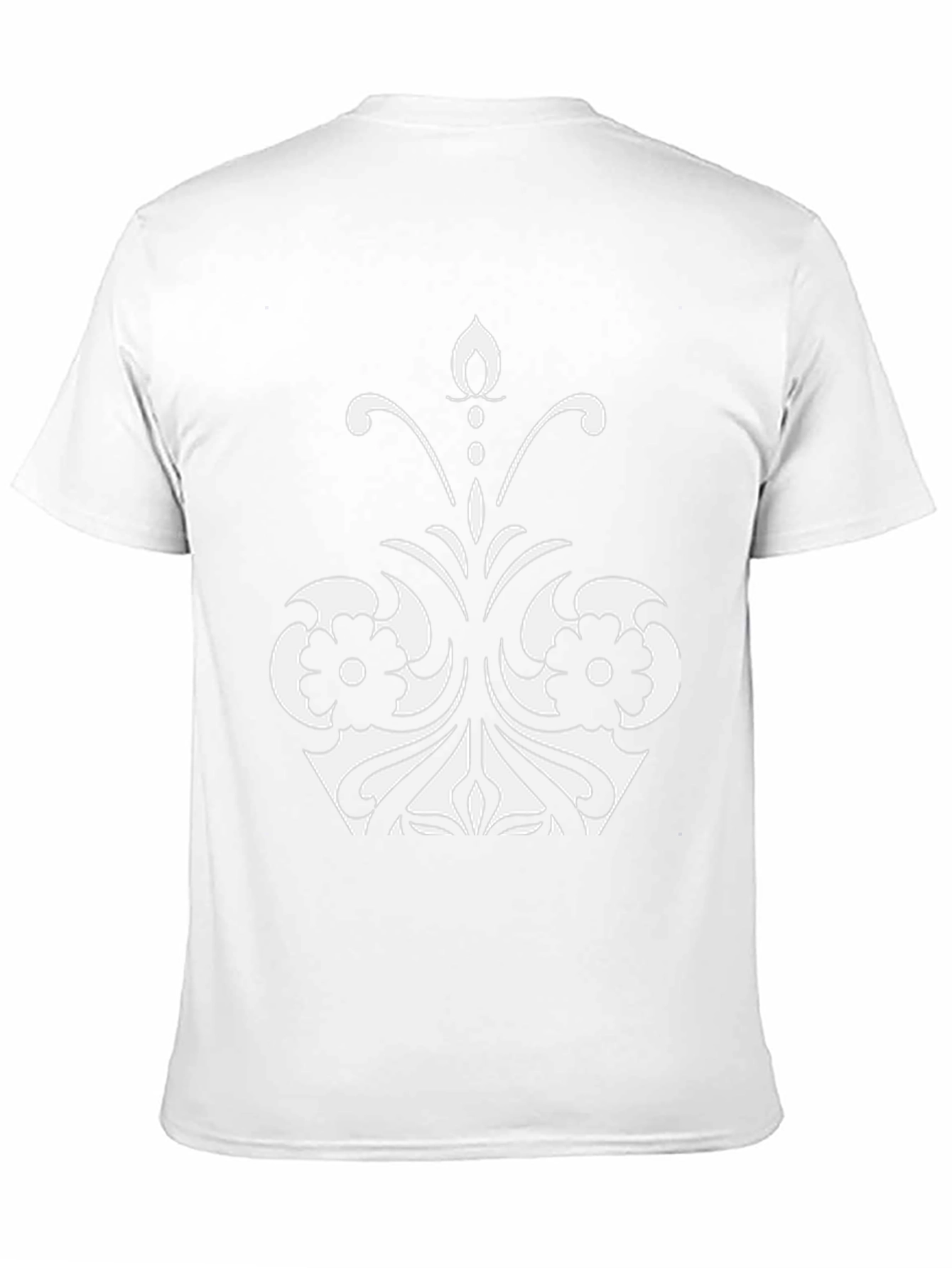 Elegant Floral Design Black T-Shirt