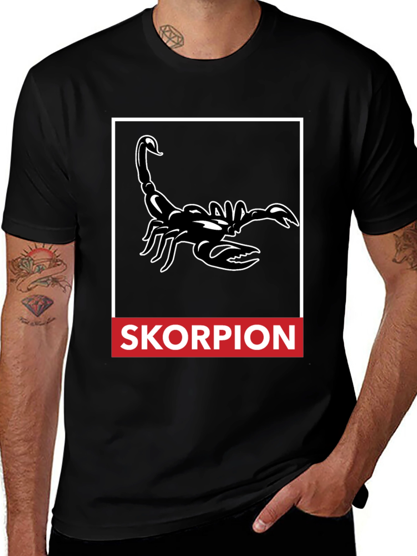 Skorpion Graphic Tee - Black Cotton Blend