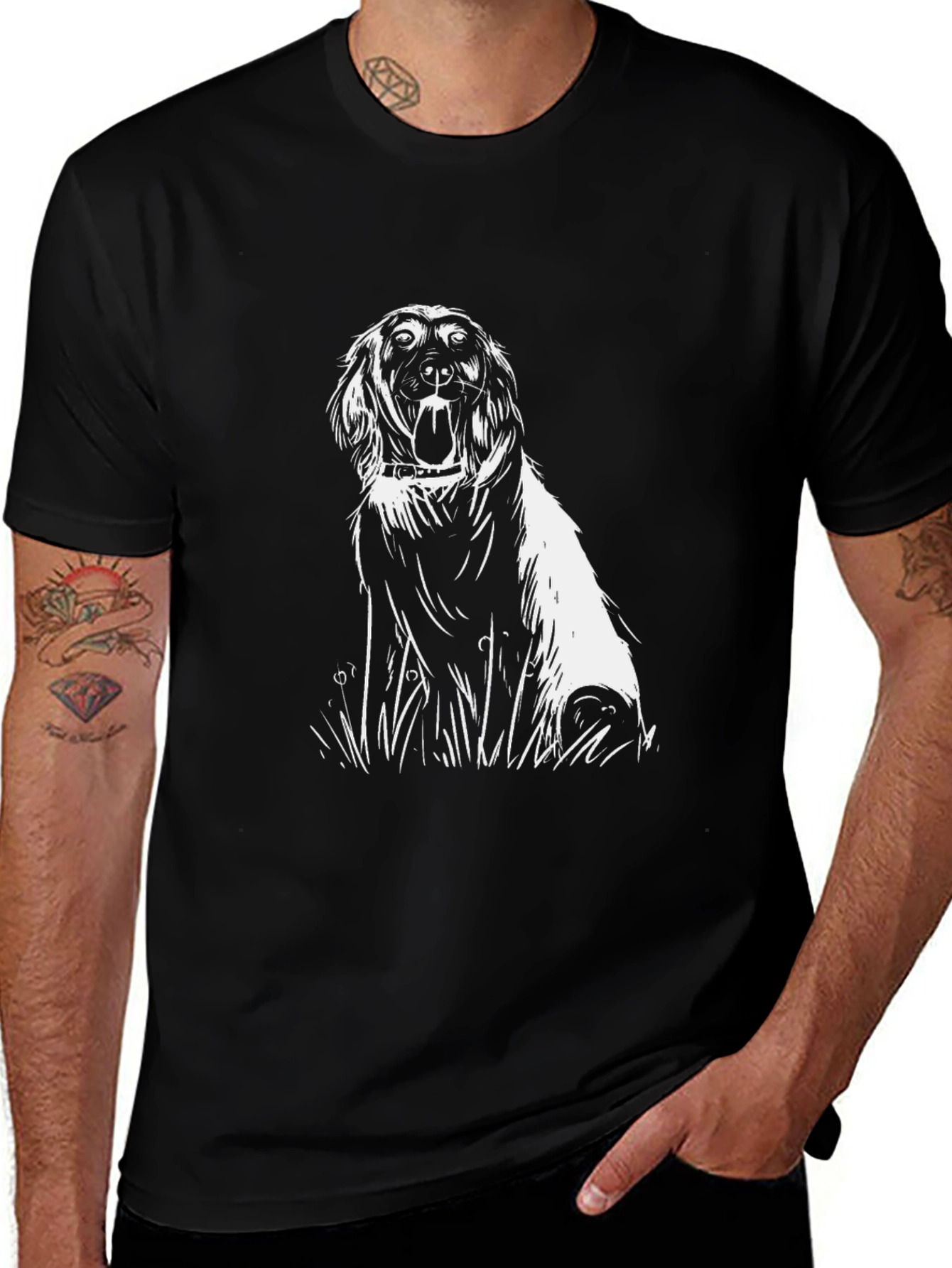 Dog Graphic Black T-Shirt