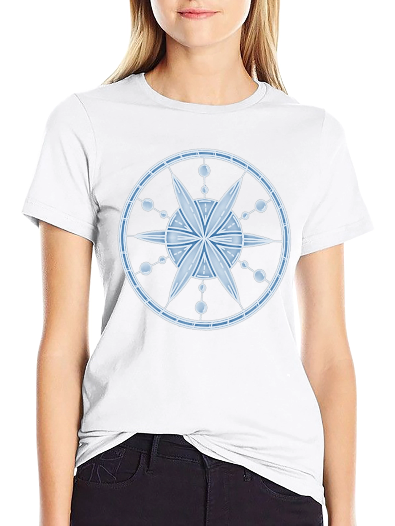 Celestial Design T-Shirt - Black Cotton Blend