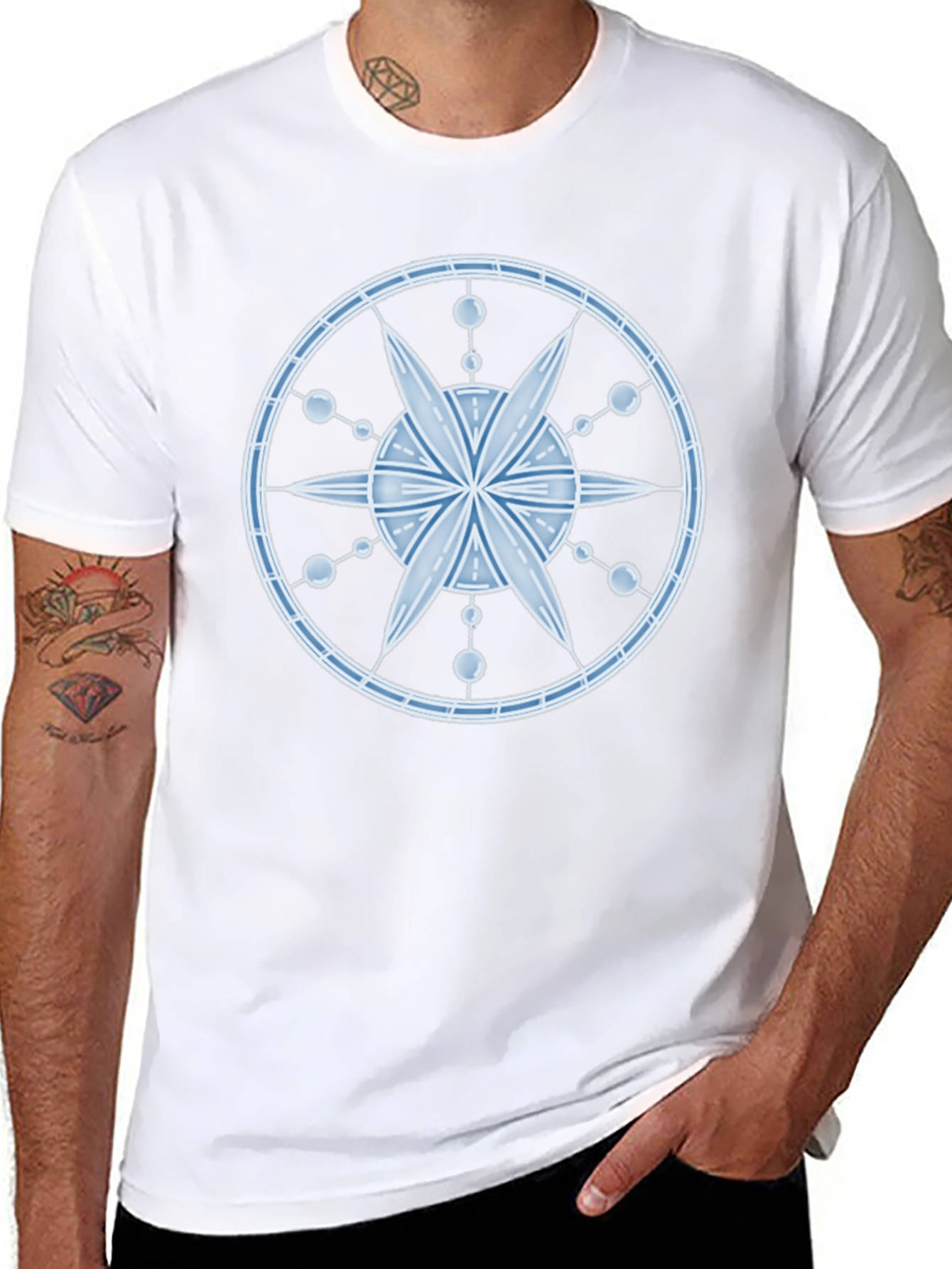 Celestial Design T-Shirt - Black Cotton Blend