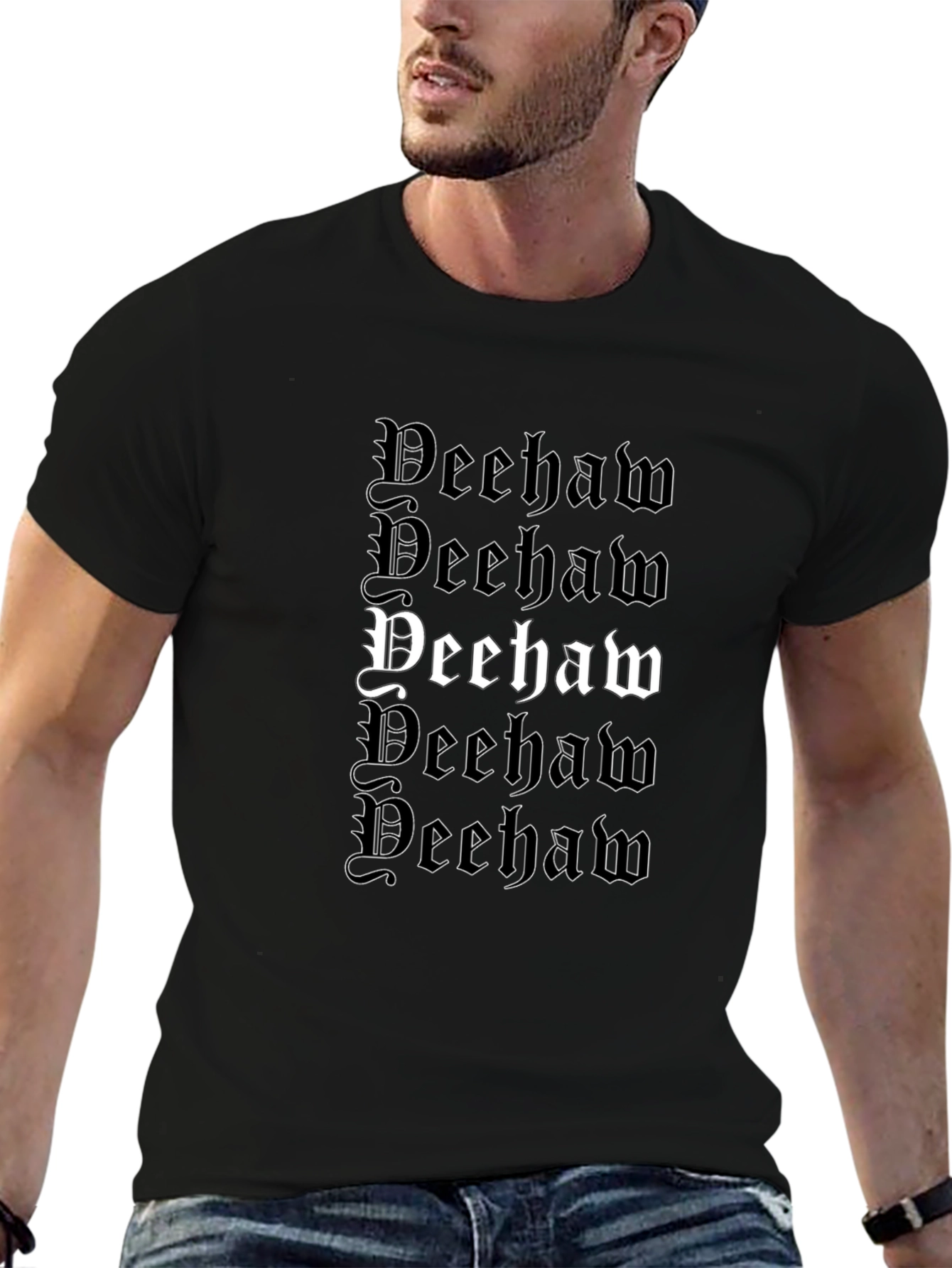 Deehaw Graphic Print Black T-Shirt