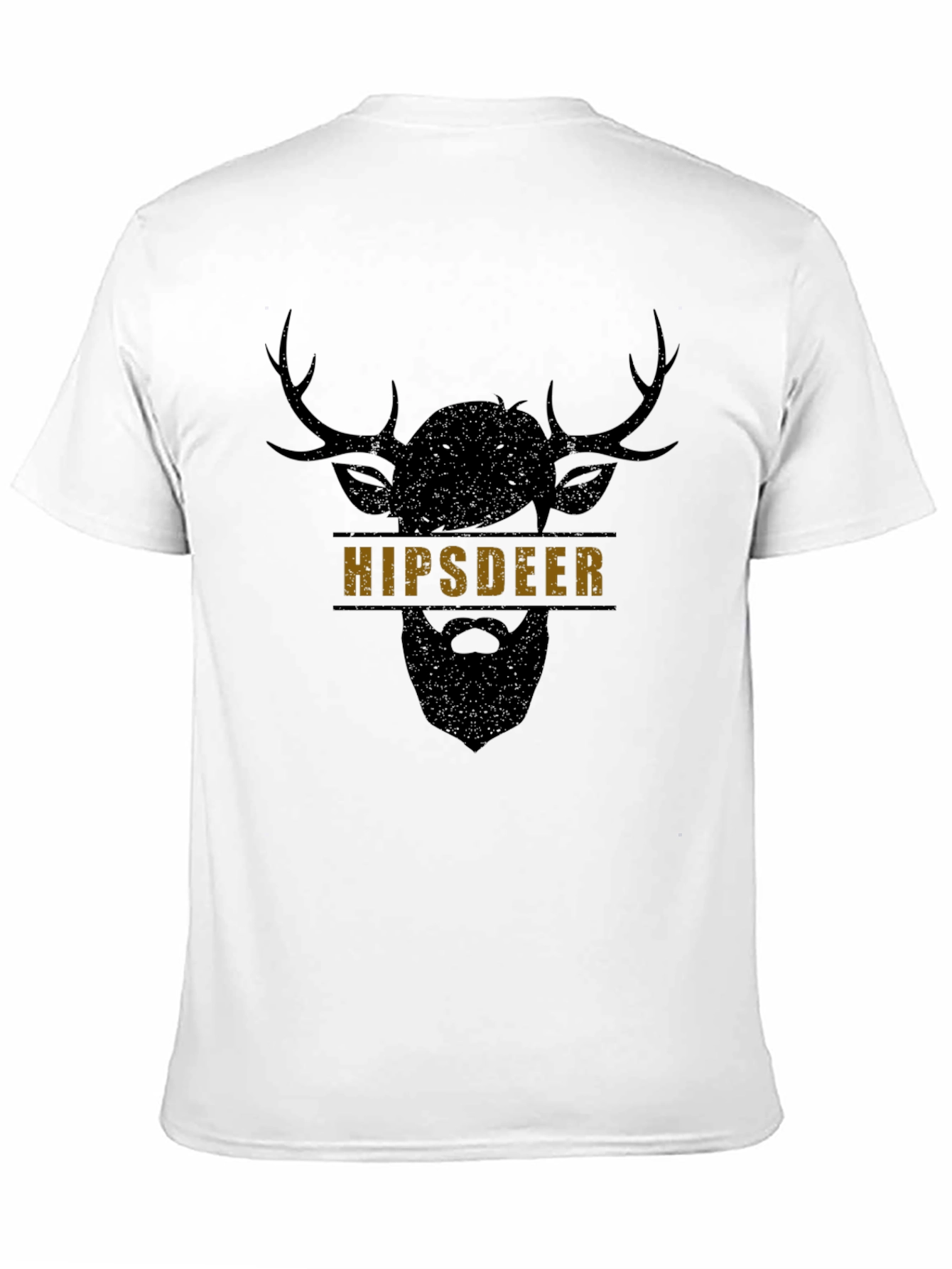 Hipster Deer Graphic Black T-Shirt
