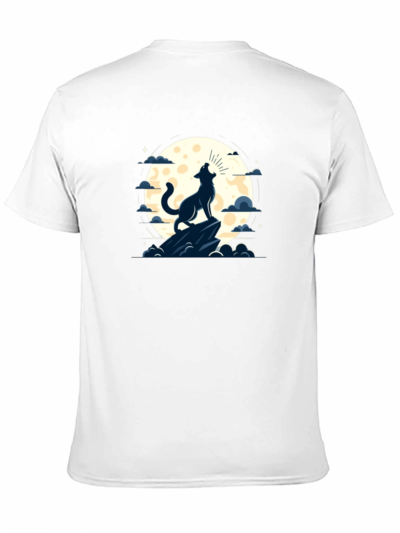 Wolf Howling at Moon Graphic Tee - Black