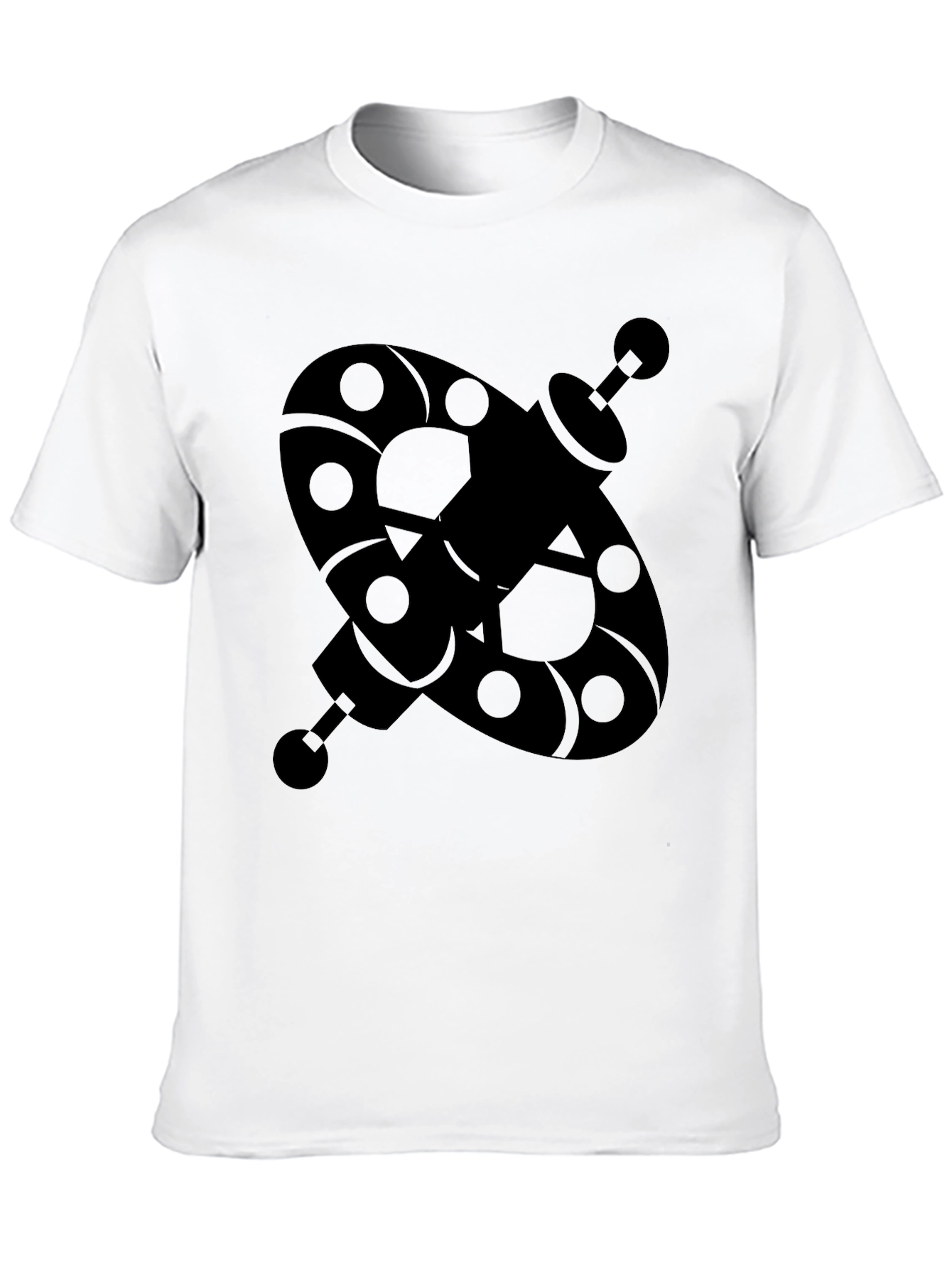Abstract Geometric Black Graphic T-Shirt