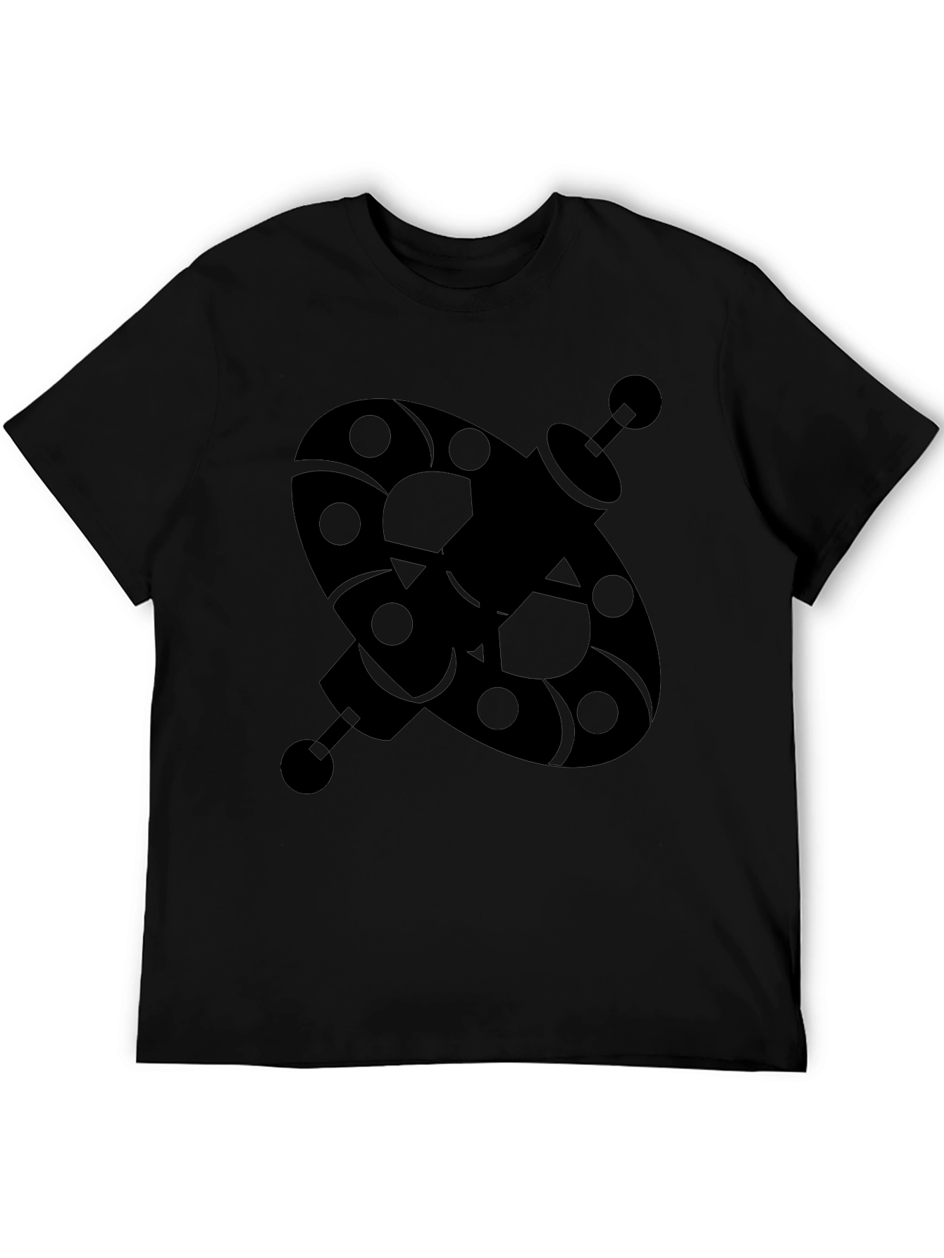 Abstract Geometric Black Graphic T-Shirt