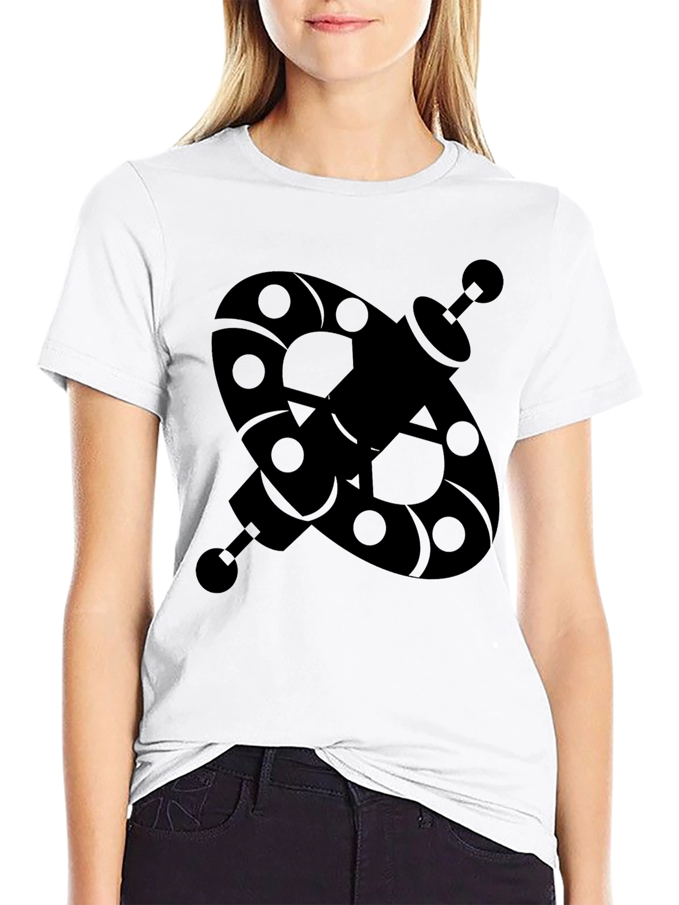Abstract Geometric Black Graphic T-Shirt