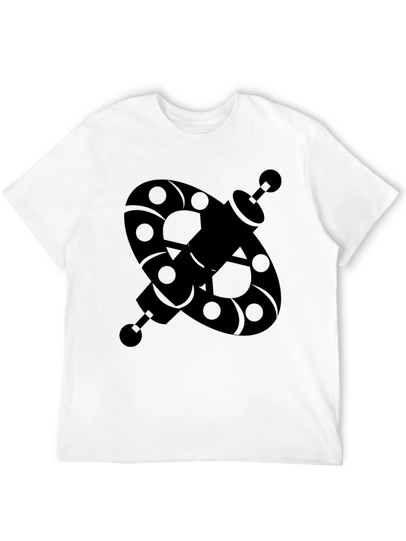 Abstract Geometric Black Graphic T-Shirt