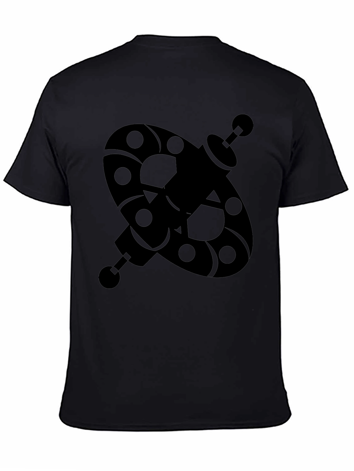 Abstract Geometric Black Graphic T-Shirt