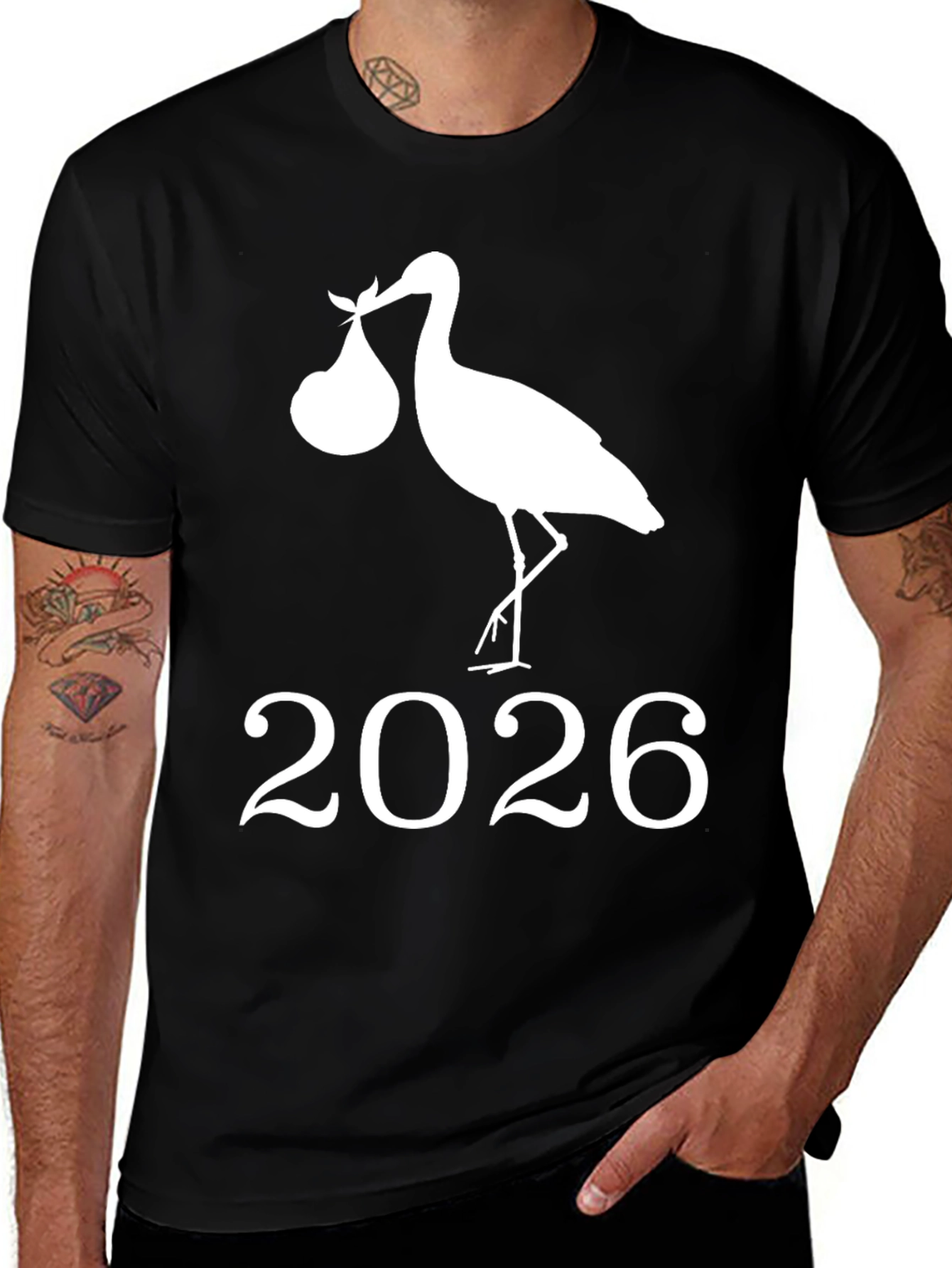 Stork 2026 Pregnancy Announcement T-Shirt