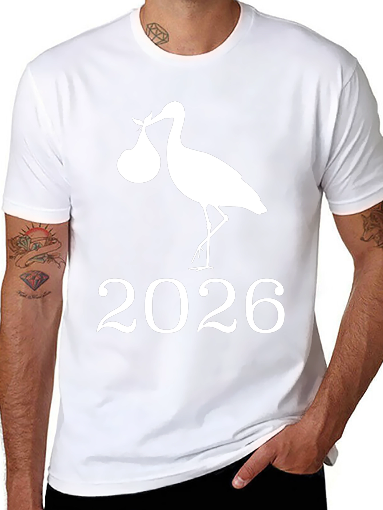 Stork 2026 Pregnancy Announcement T-Shirt